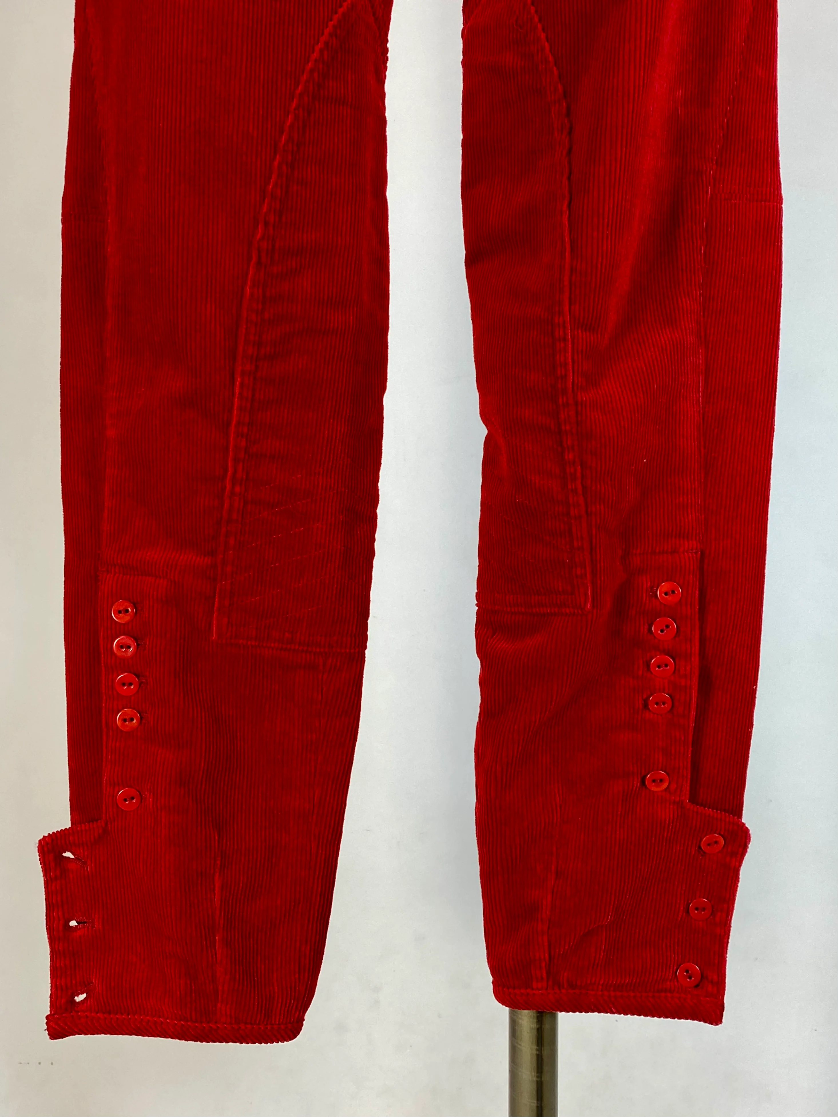 00s Red Corduroy Jodhpur Riding Inspired Pants By Ralph Lauren - Image 12