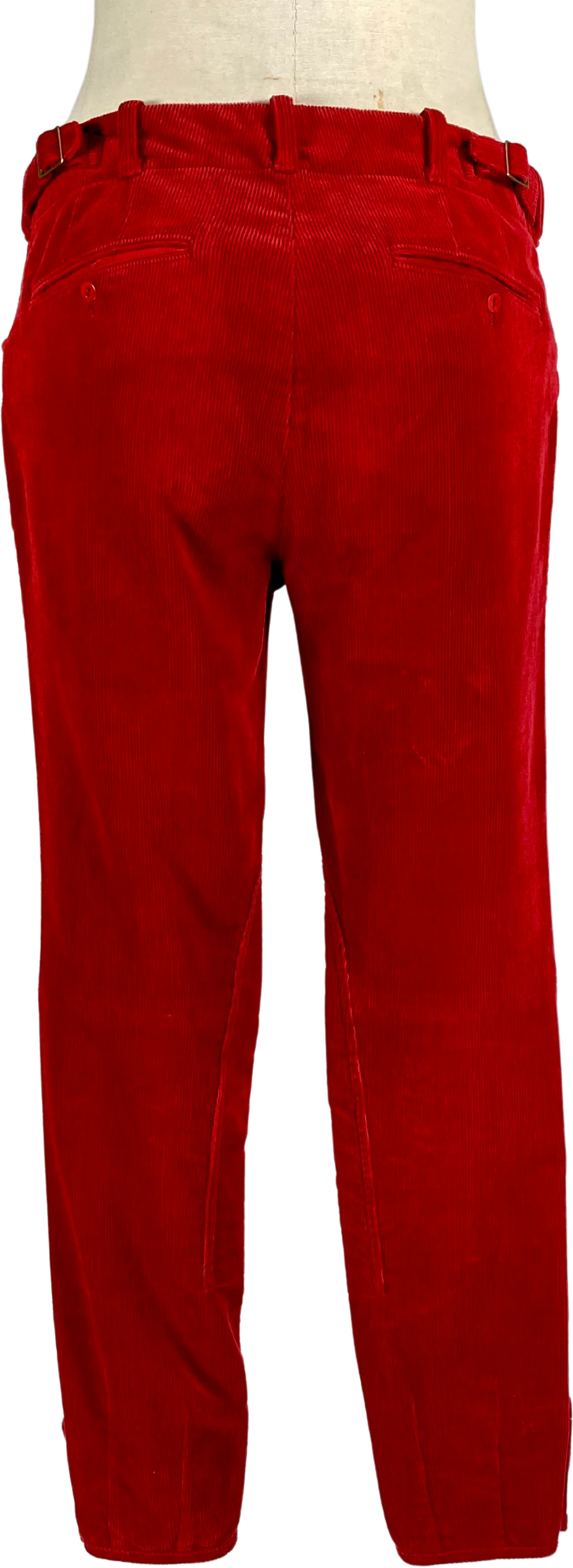 00s Red Corduroy Jodhpur Riding Inspired Pants By Ralph Lauren - Image 2