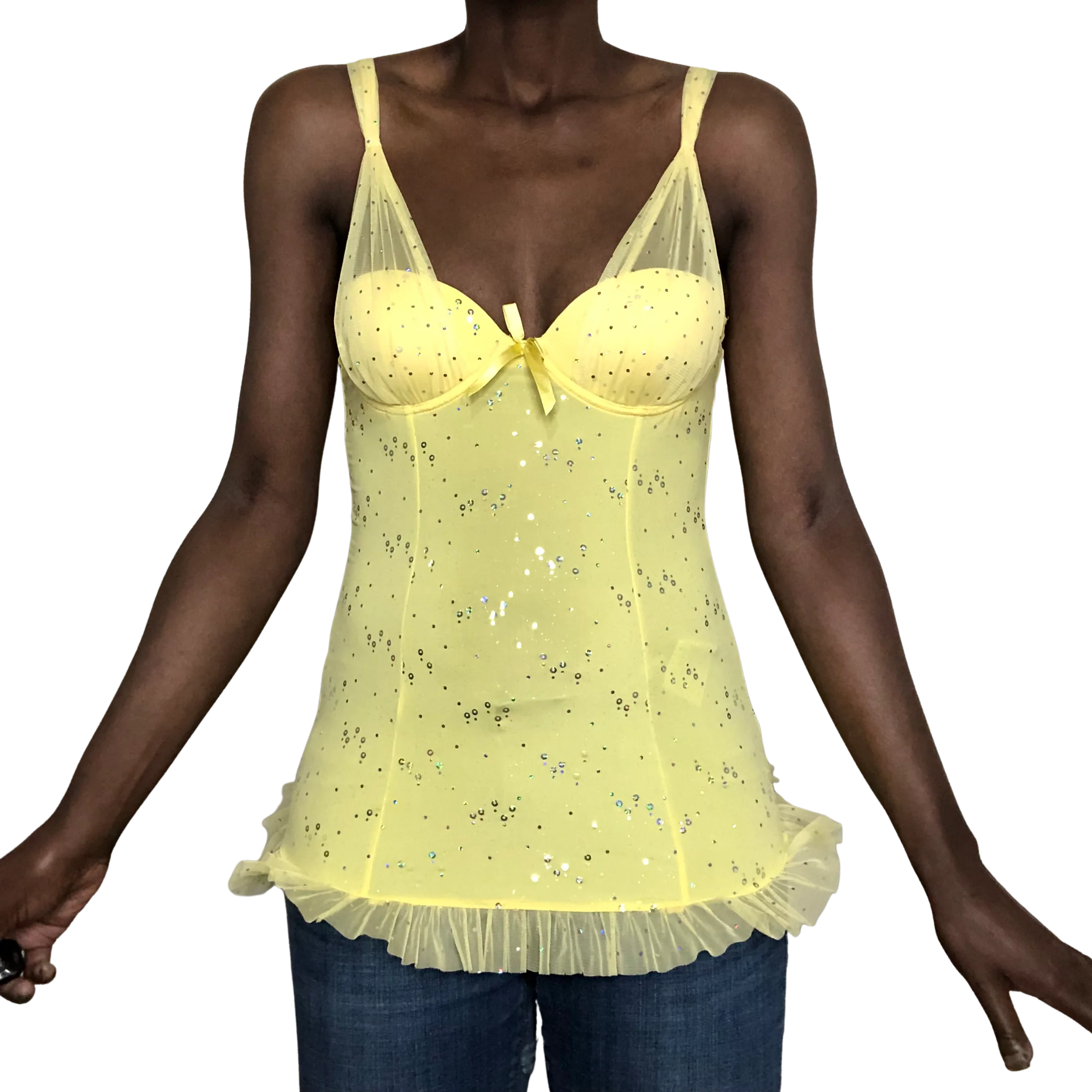 00s Sequin Fairy Bustle Ruffle Back Babydoll Set Size By Victoria's Secret