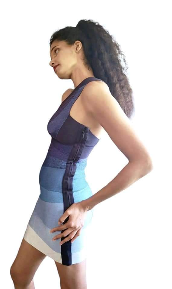 00s Sexy Celeb Fave 1 Shoulder Ombré Bandage Dress by Herve Leger - Image 8