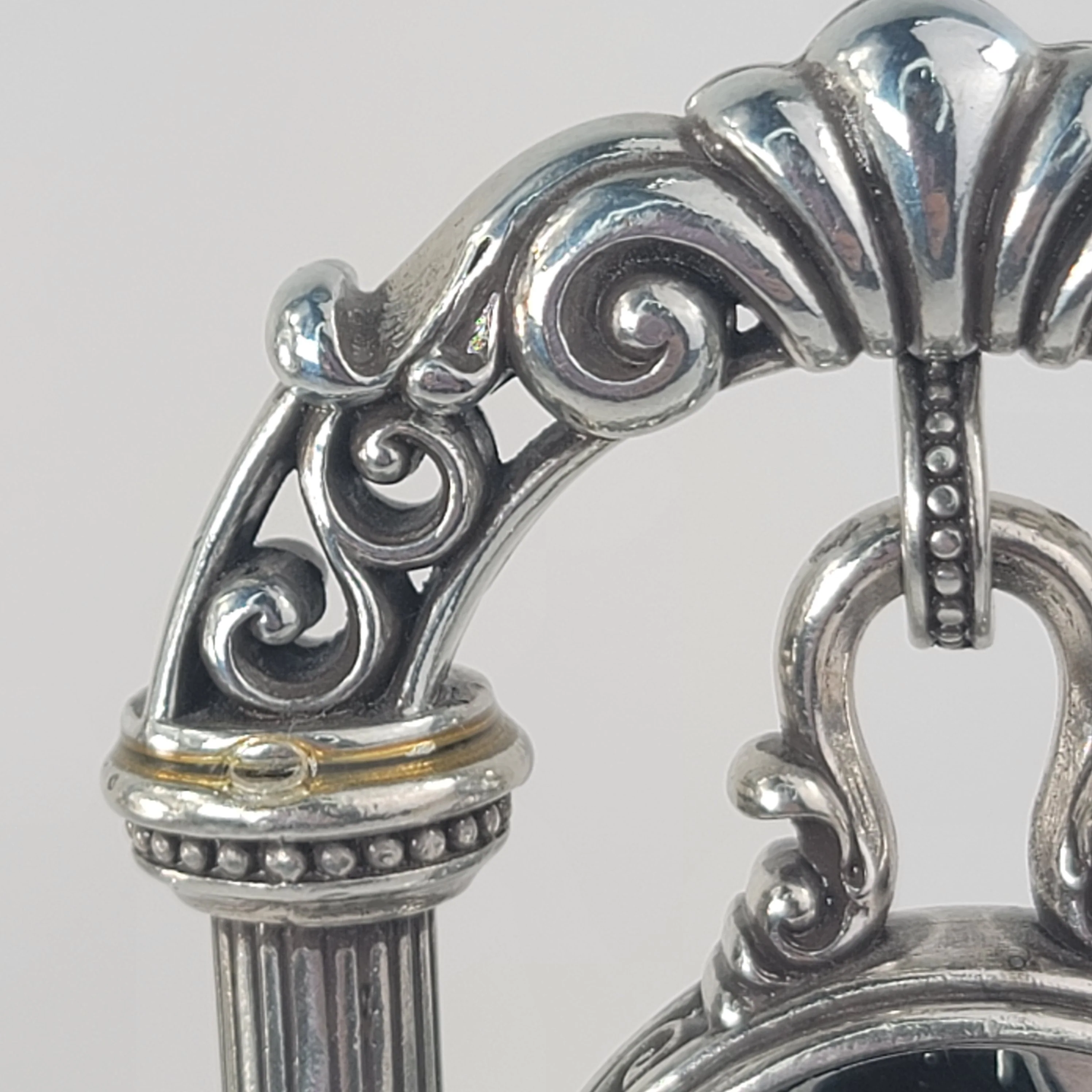 00s Silver Plated Hanging Desk Clock On Pedestal By Brighton - Image 6