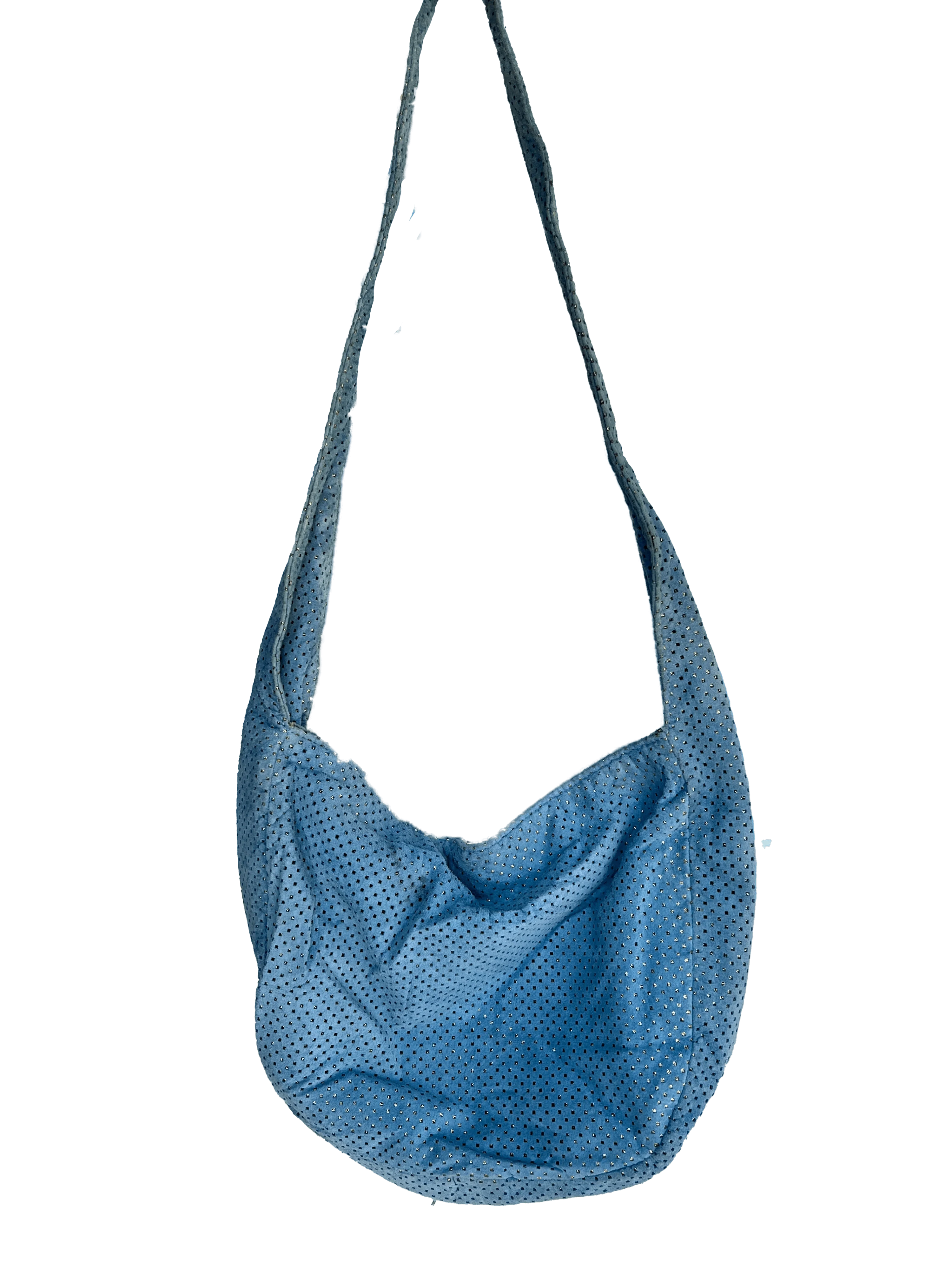 00s Sky Blue with Silver Cutout Faux Suede Purse by Bianca White