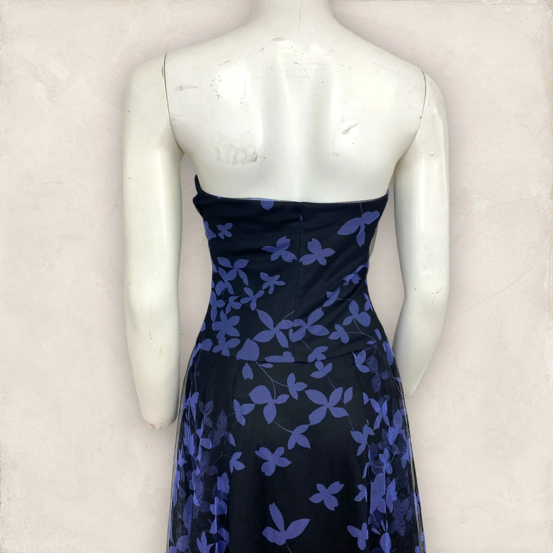 00s Strapless Dancing Dress With Indigo Butterflies By B. Darlin - Image 3