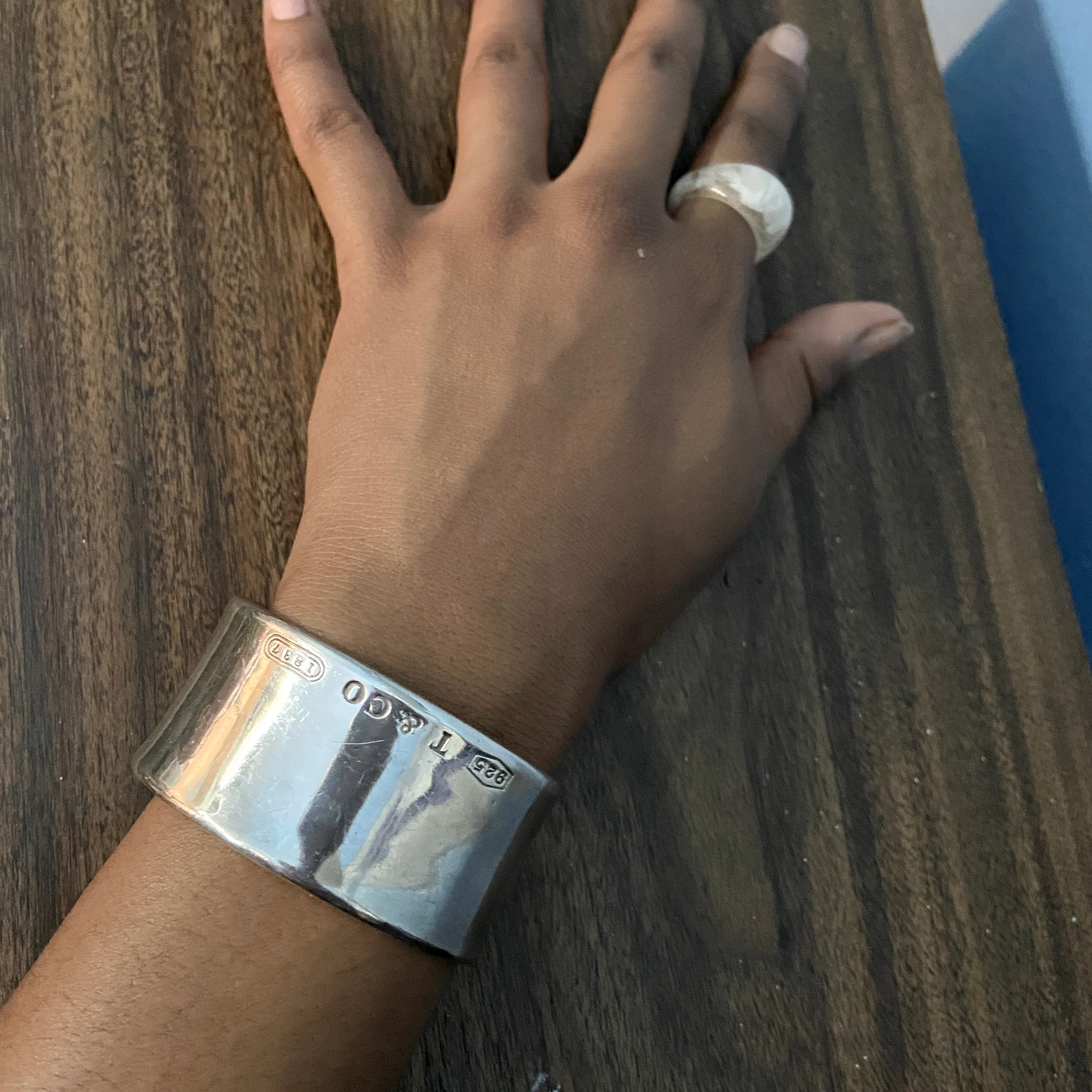 00s Tiffany And Co Wide Cuff Bracelet Sterling Silver By Tiffany - Image 9
