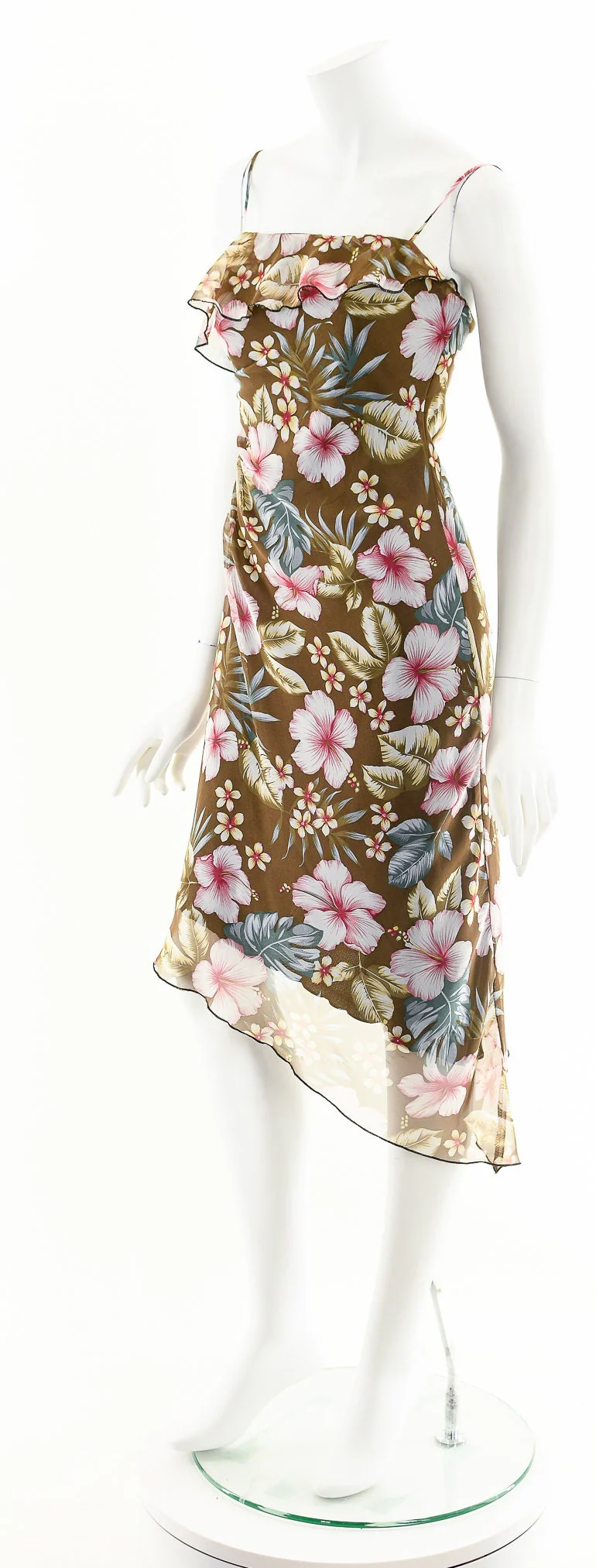 00s Tropical Resort Asymmetric Hem Dress by Alyn Paige - Image 10