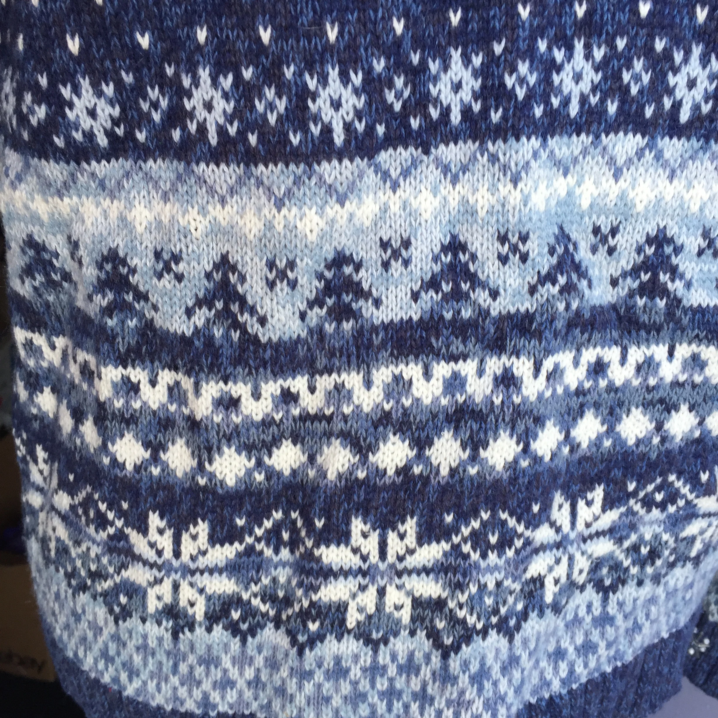 00s Ugly Christmas Zip Front Snowflake Cardigan By Heirloom Collectibles - Image 9