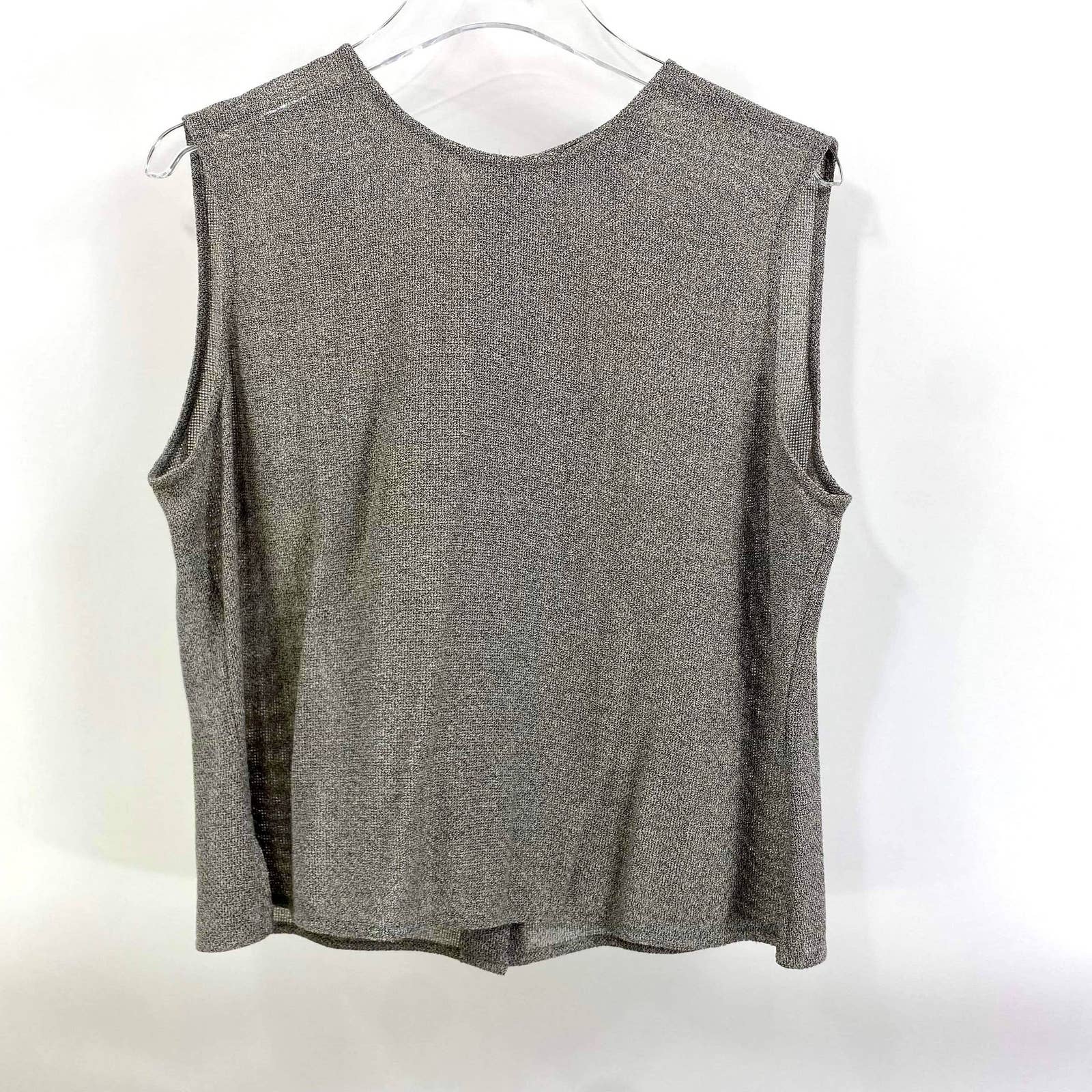 00s Vintage Black White Sheer Sleeveless Button Up Top by Ellen Tracy - Image 2