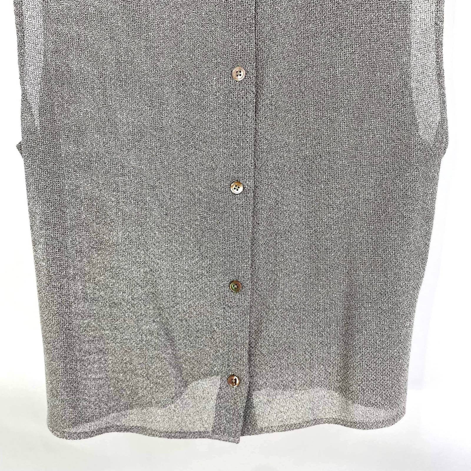 00s Vintage Black White Sheer Sleeveless Button Up Top by Ellen Tracy - Image 4
