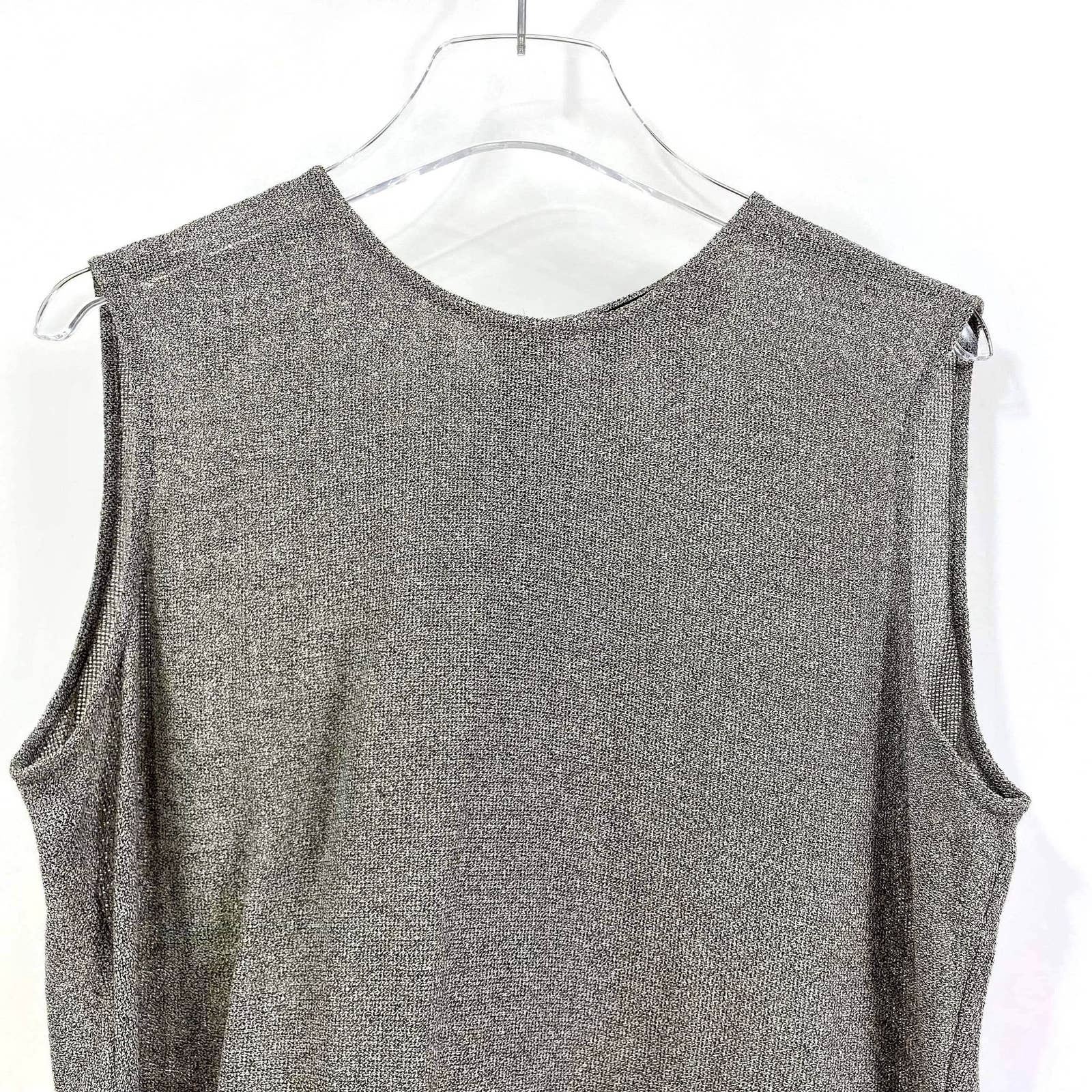 00s Vintage Black White Sheer Sleeveless Button Up Top by Ellen Tracy - Image 7