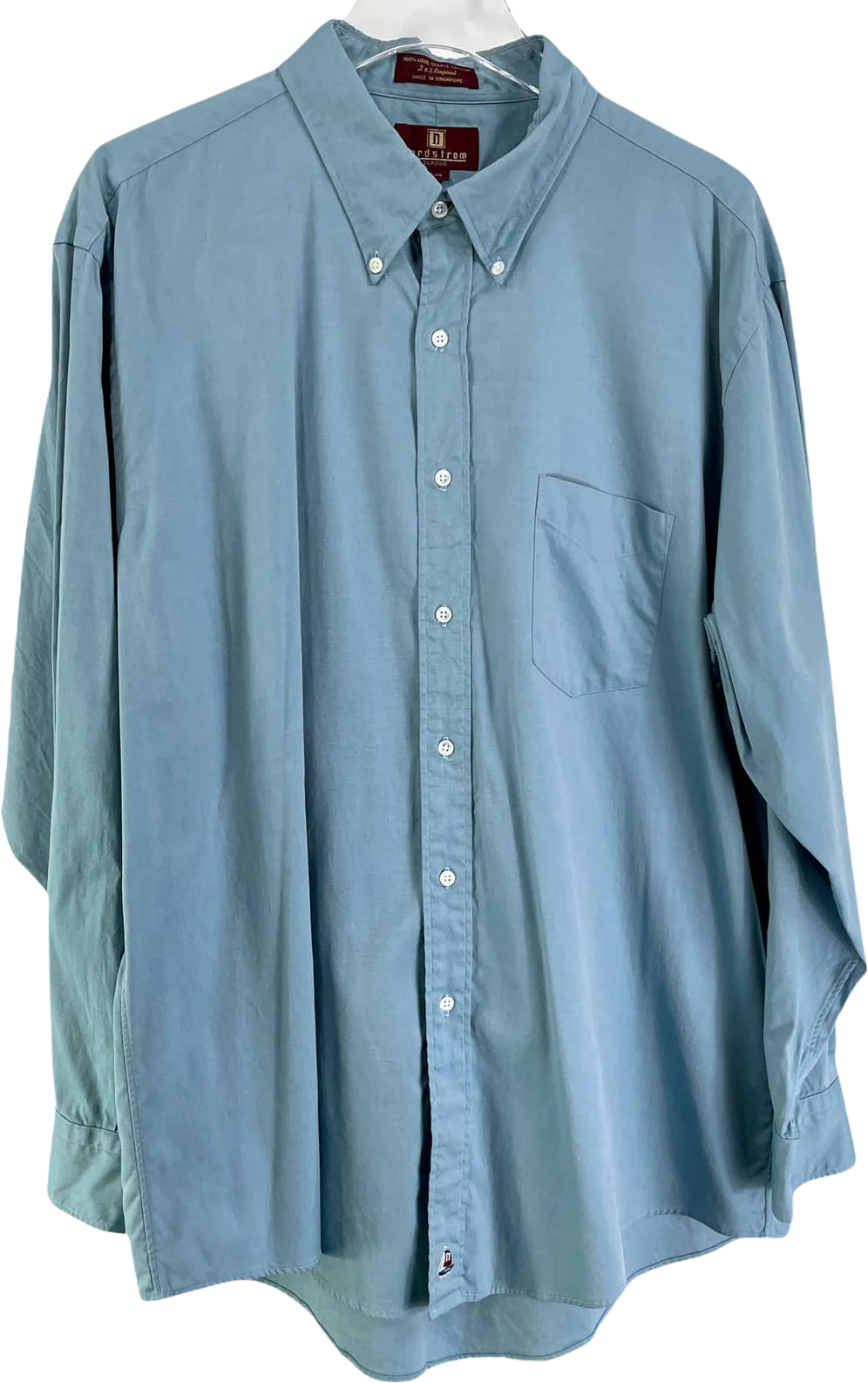00s Vintage Blue Cotton Long Sleeve Button Up by Nordstrom