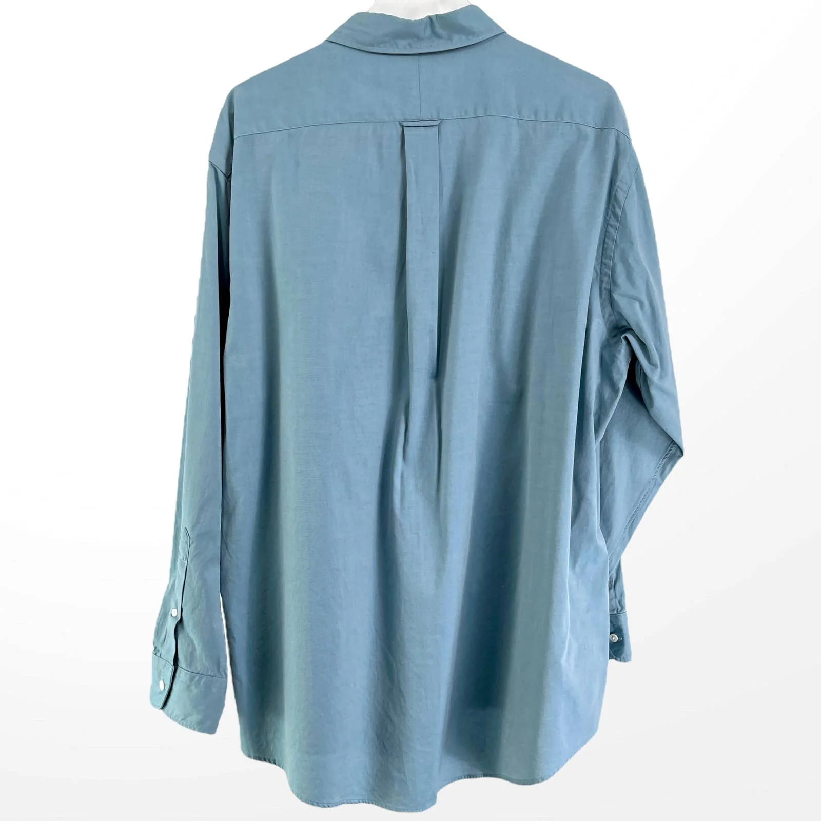 00s Vintage Blue Cotton Long Sleeve Button Up by Nordstrom - Image 2