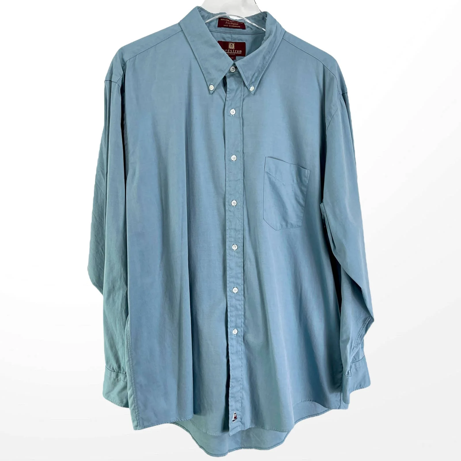 00s Vintage Blue Cotton Long Sleeve Button Up by Nordstrom - Image 5