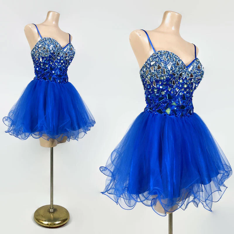 00s Vintage Blue Ice Princess Mini Tutu Party Dress By Dave & Johnny - Image 6