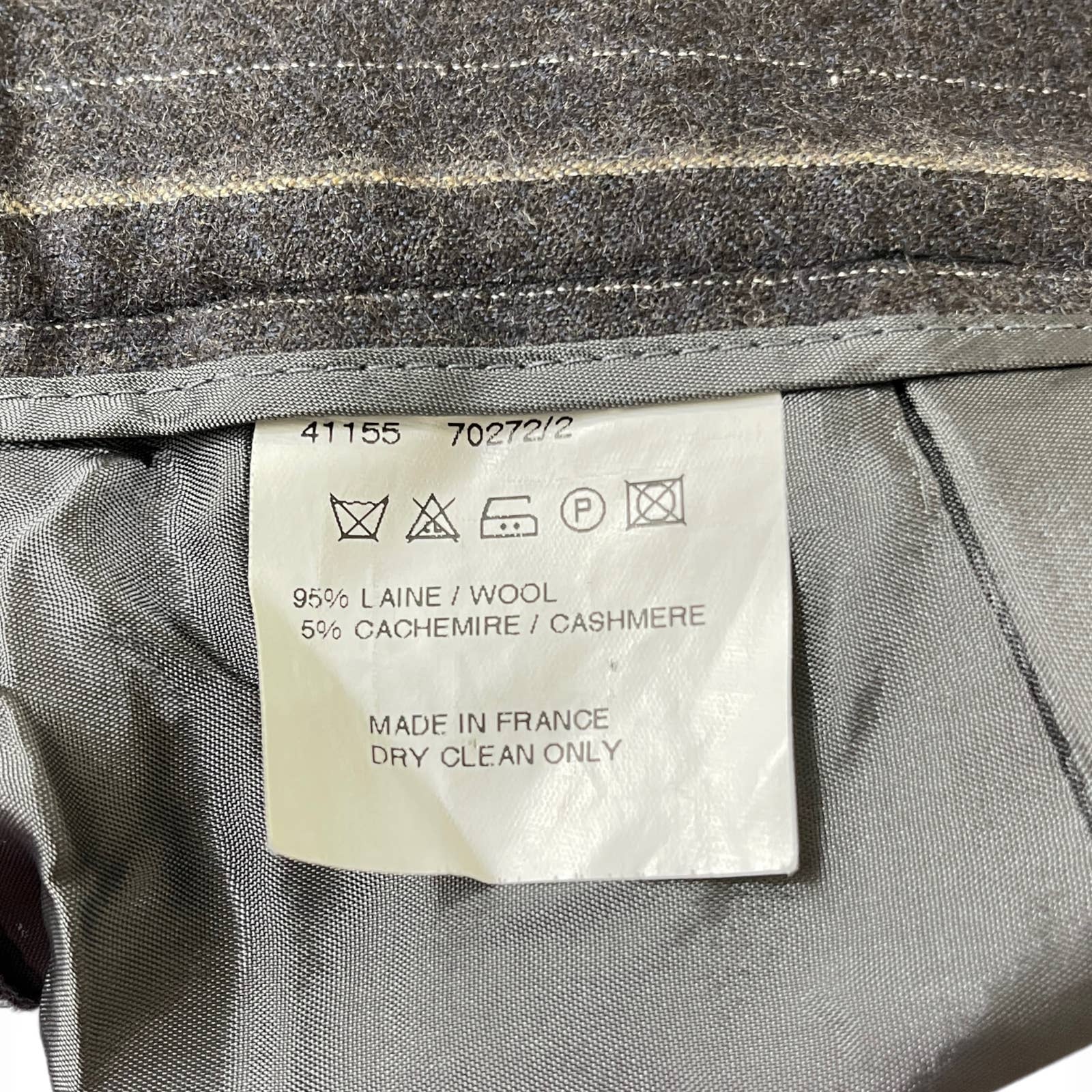 00s Vintage Brown Pin Stripe Straight Leg Dress Pants by Bernard Zins - Image 5