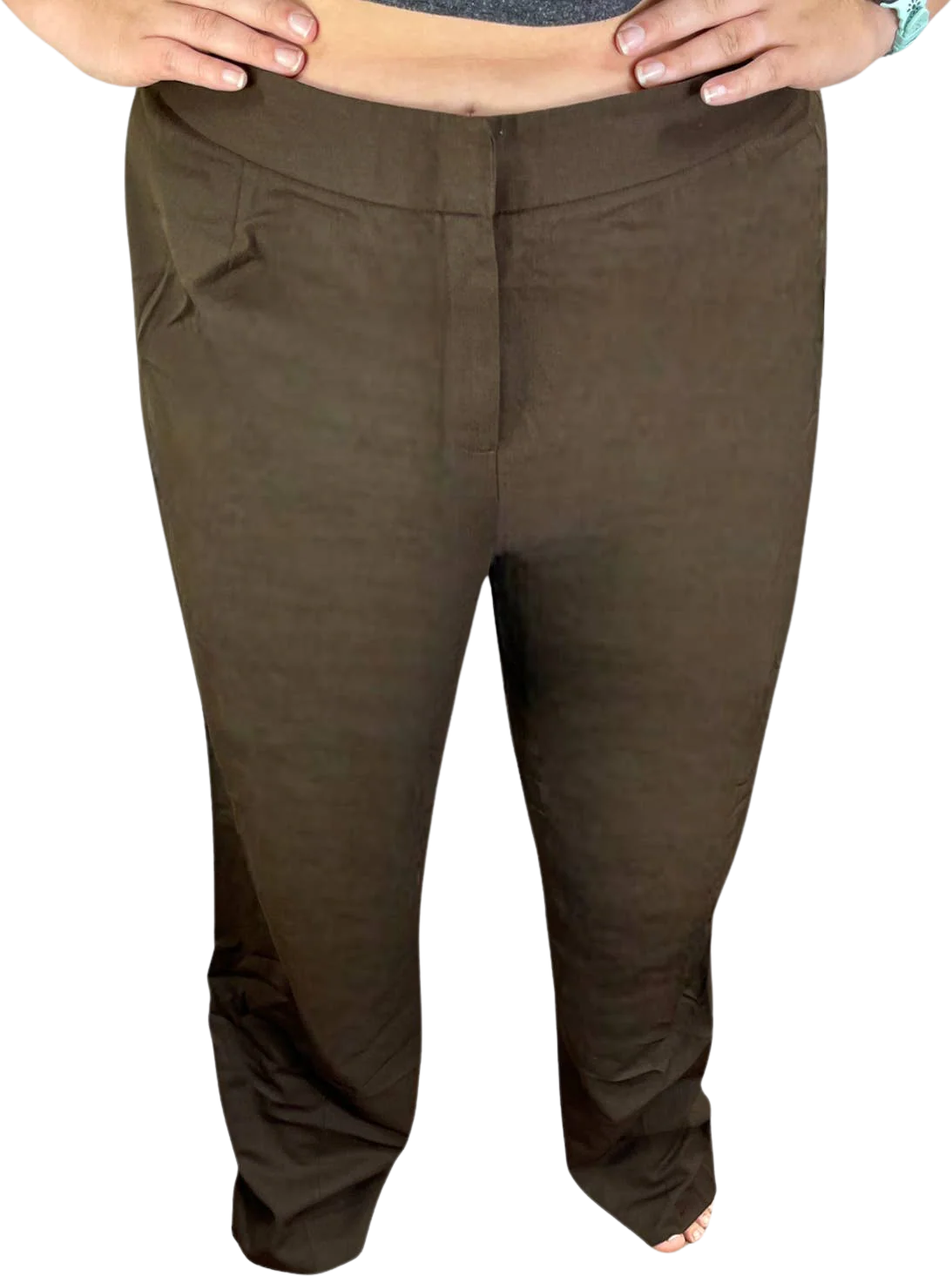 00s Vintage Brown Wool Stretch Straight Dress Pants by Lafayette 148 New York