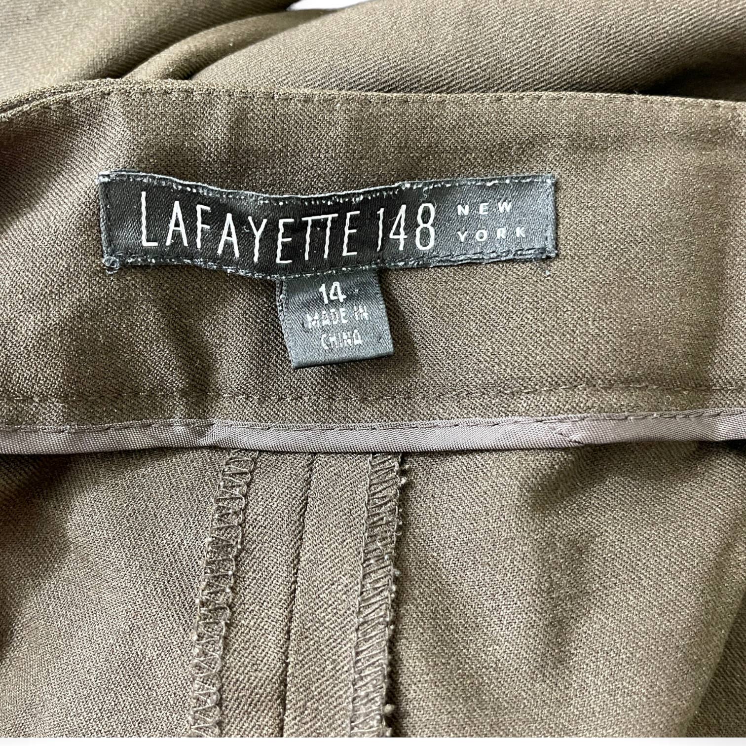 00s Vintage Brown Wool Stretch Straight Dress Pants by Lafayette 148 New York - Image 4