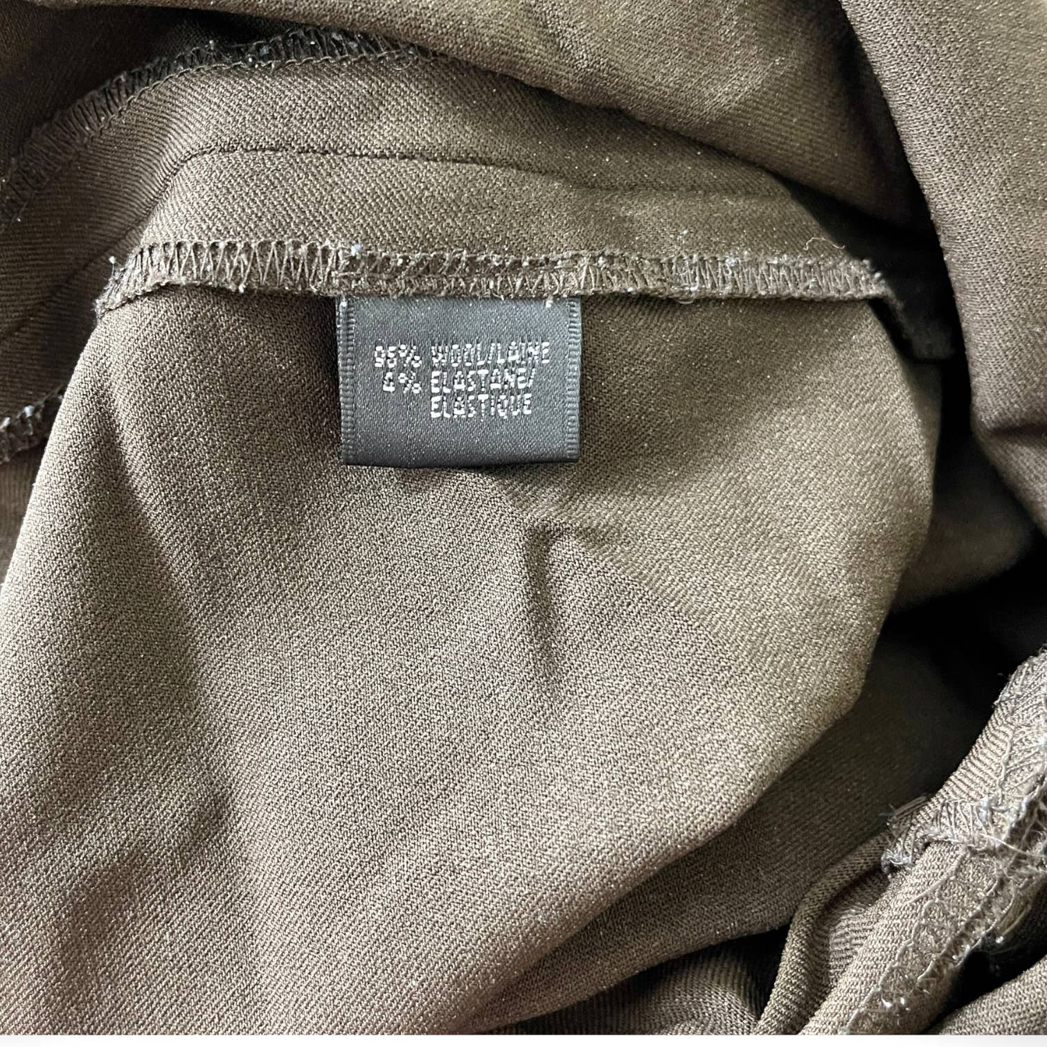 00s Vintage Brown Wool Stretch Straight Dress Pants by Lafayette 148 New York - Image 5