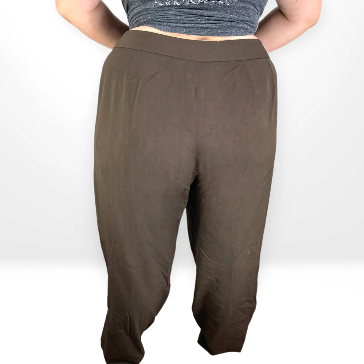 00s Vintage Brown Wool Stretch Straight Dress Pants by Lafayette 148 New York - Image 6