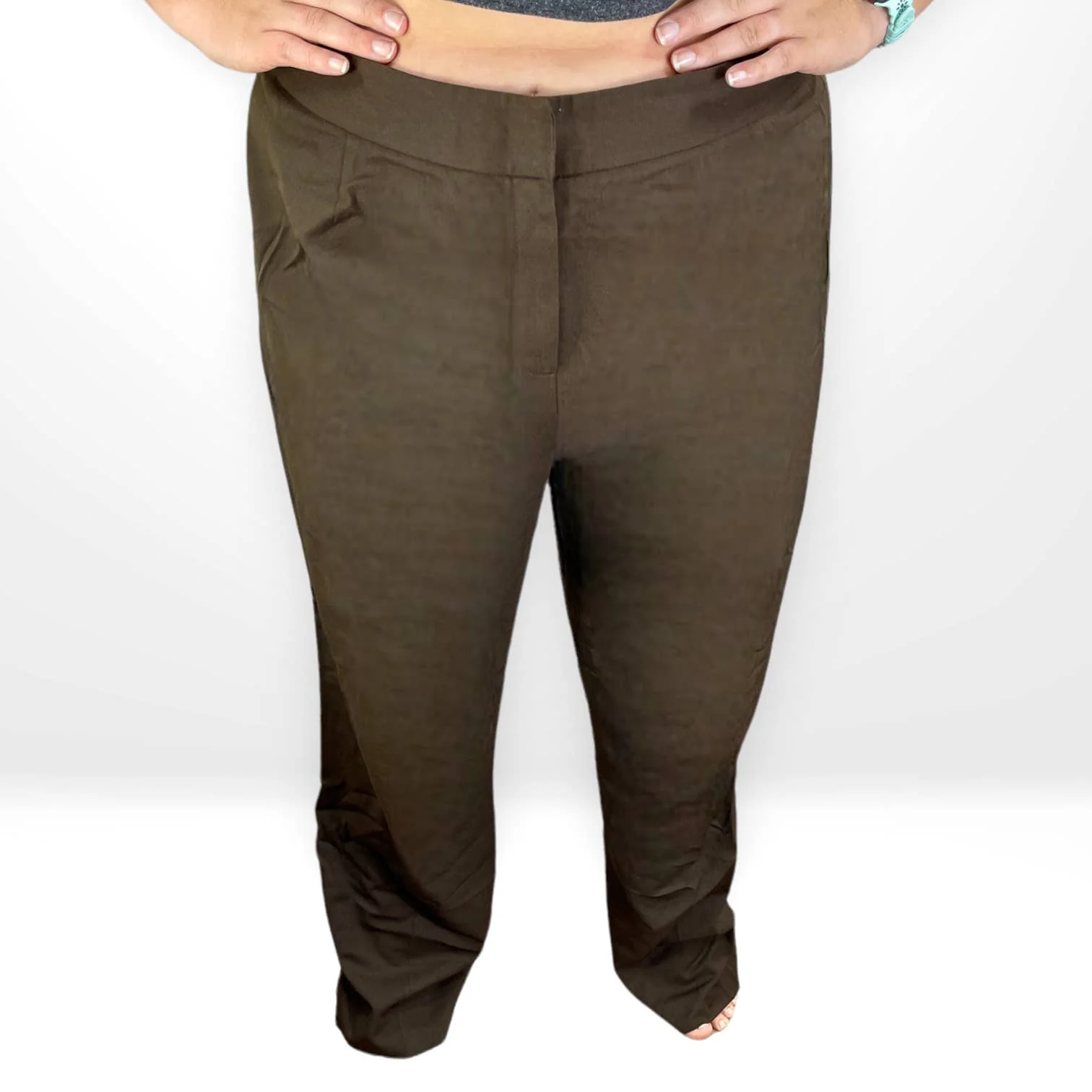 00s Vintage Brown Wool Stretch Straight Dress Pants by Lafayette 148 New York - Image 7