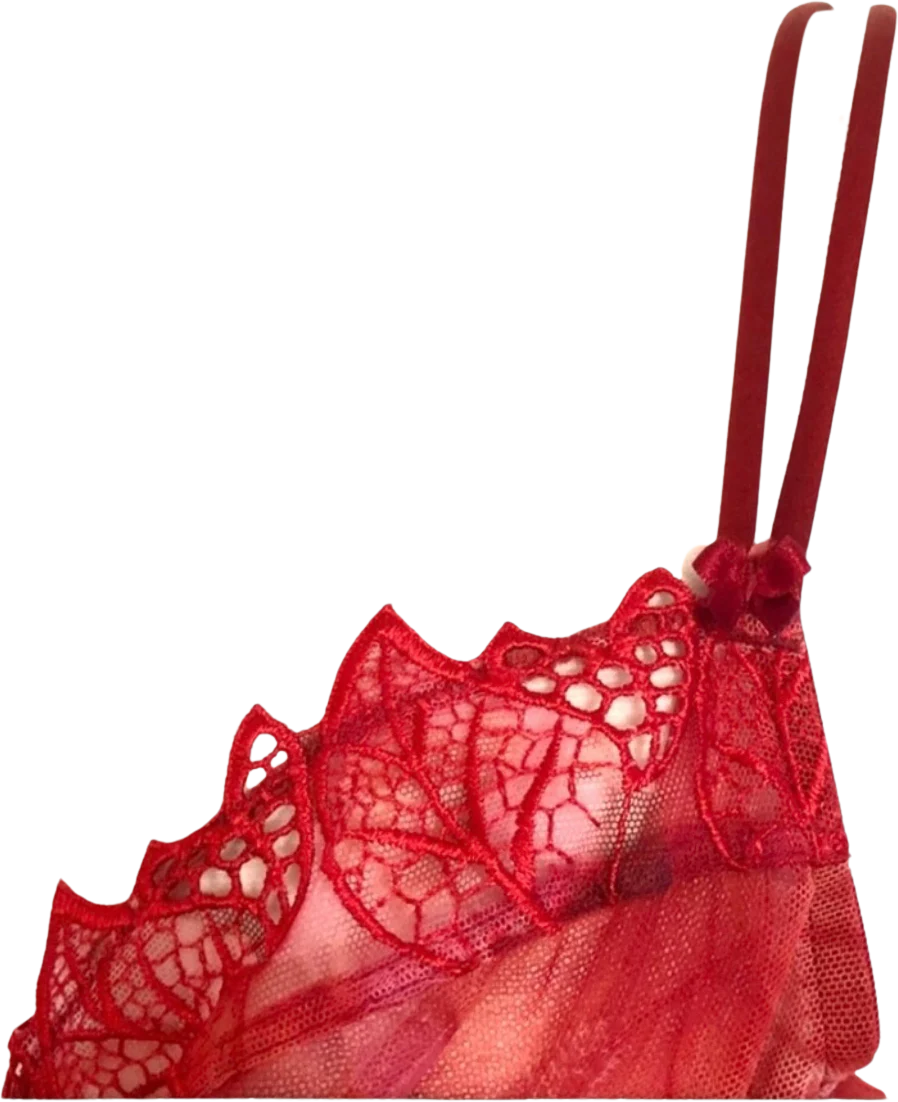 00s Vintage Lise Charmel Red Floral Bra 32c By Lise Charmel - Image 2
