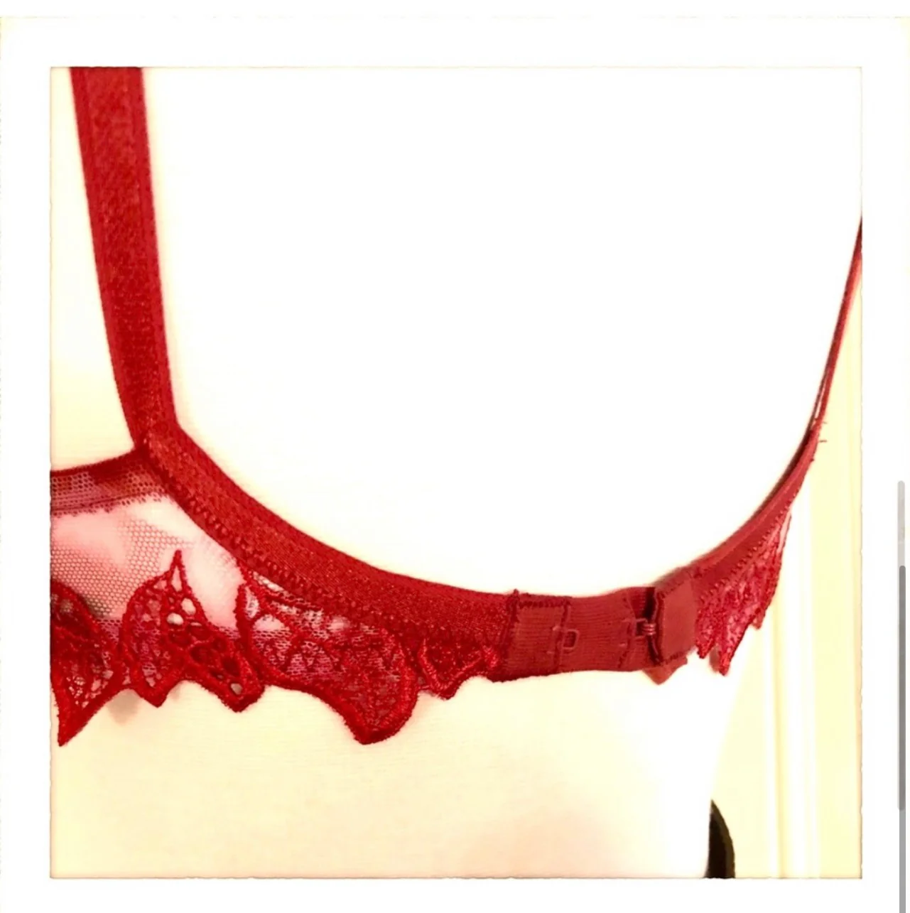 00s Vintage Lise Charmel Red Floral Bra 32c By Lise Charmel - Image 6