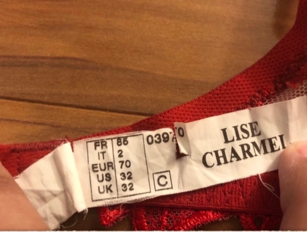 00s Vintage Lise Charmel Red Floral Bra 32c By Lise Charmel - Image 8