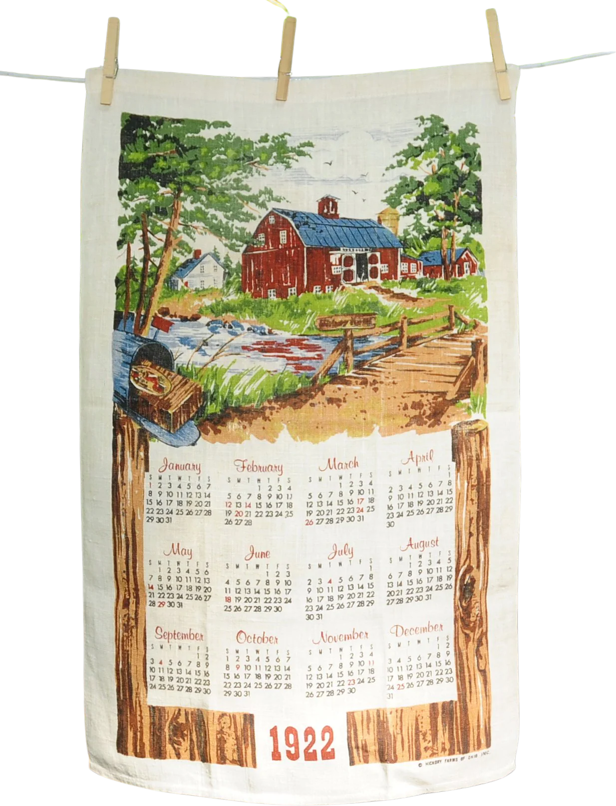 00s Vintage Reproduction 1922 Hickory Farms Calendar