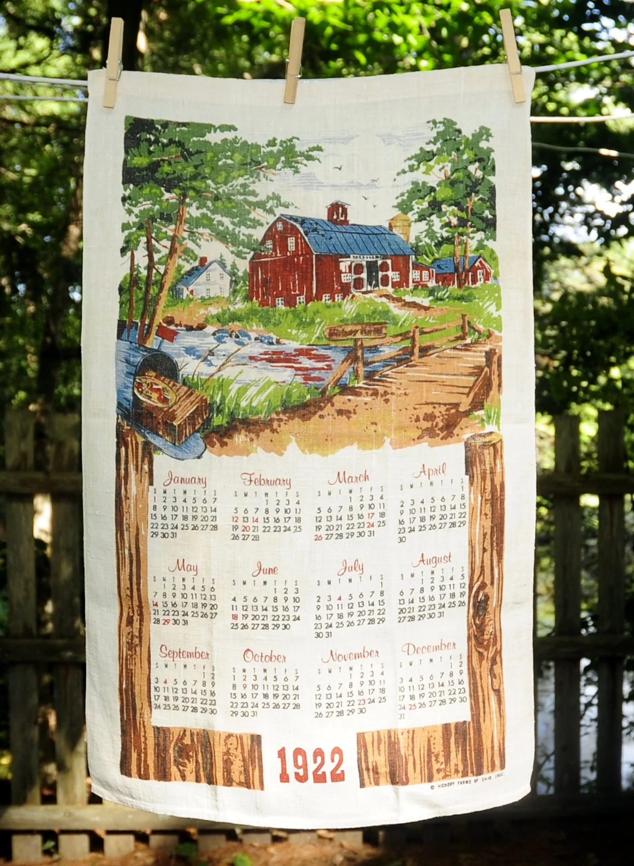 00s Vintage Reproduction 1922 Hickory Farms Calendar - Image 3