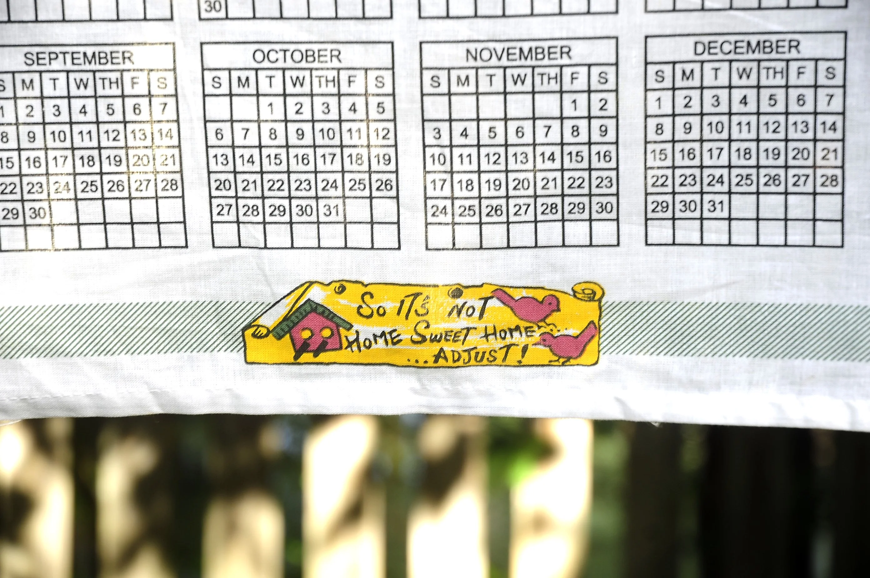 00s Vtg 2002 Birdhouses Garden Birds Calendar Towel - Image 7