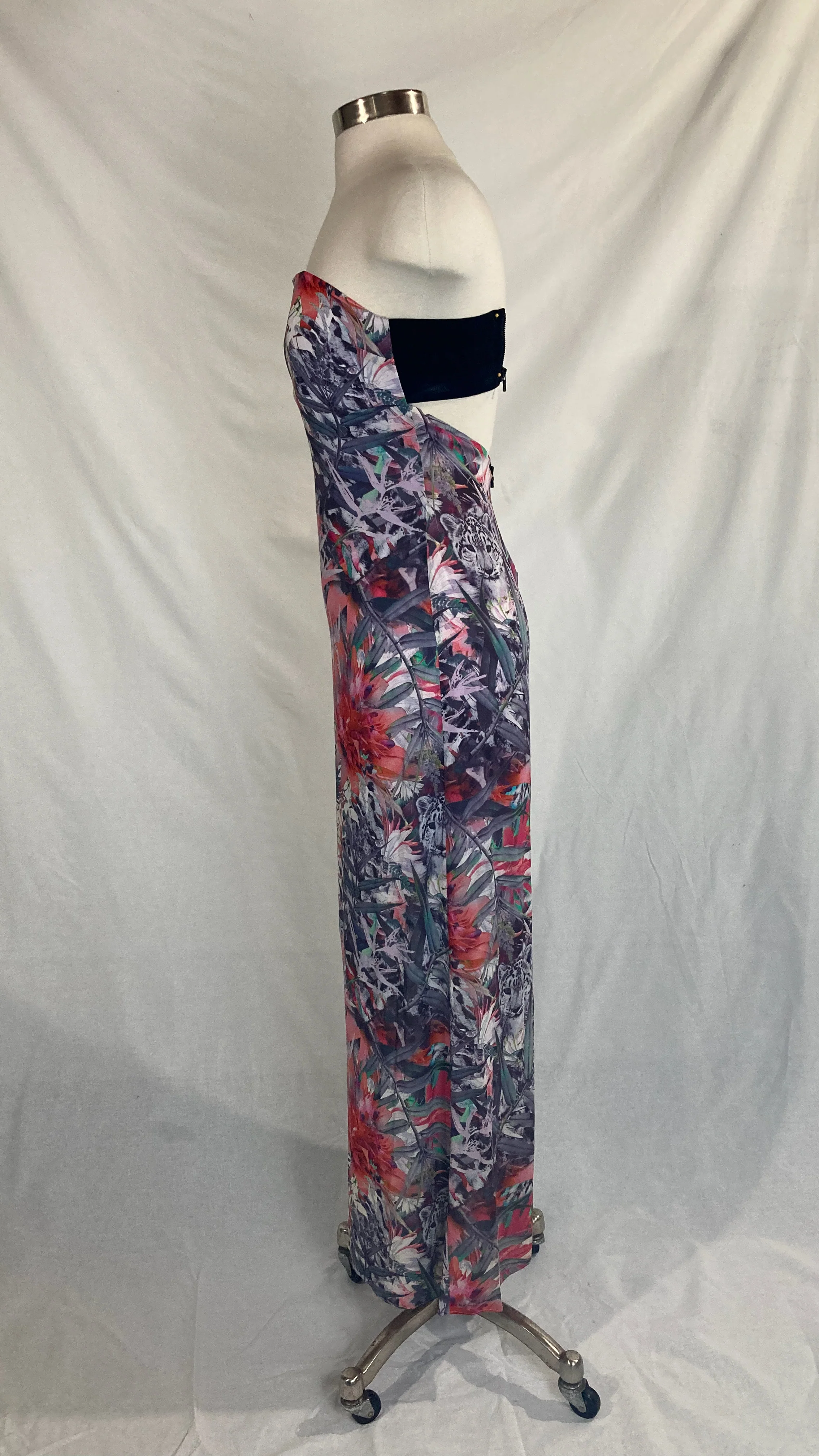 00s Wild Tropical Print Strapless Maxi By Alice & Olivia - Image 4