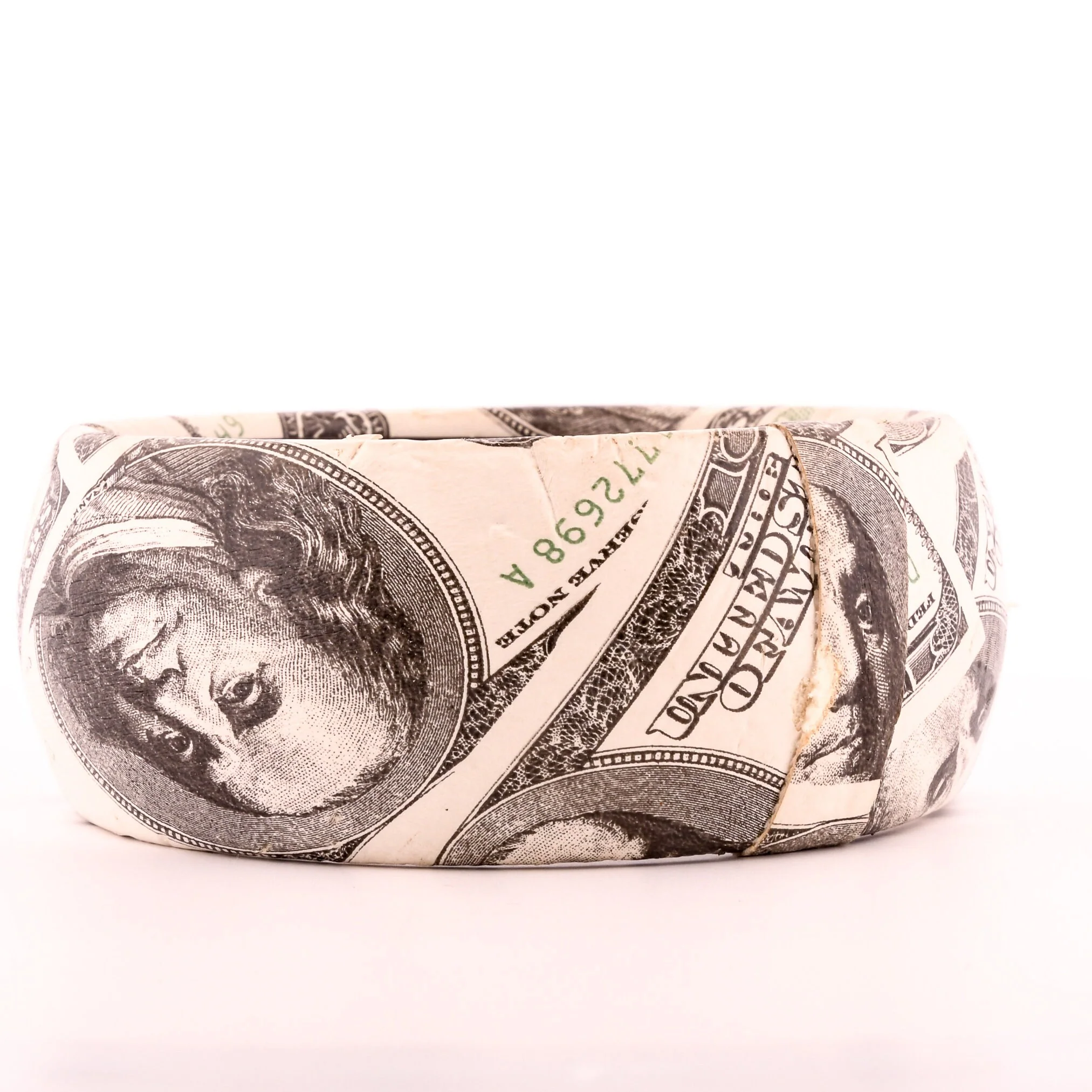 100 Dollar Bill Leather Cuff Bracelet - Image 4