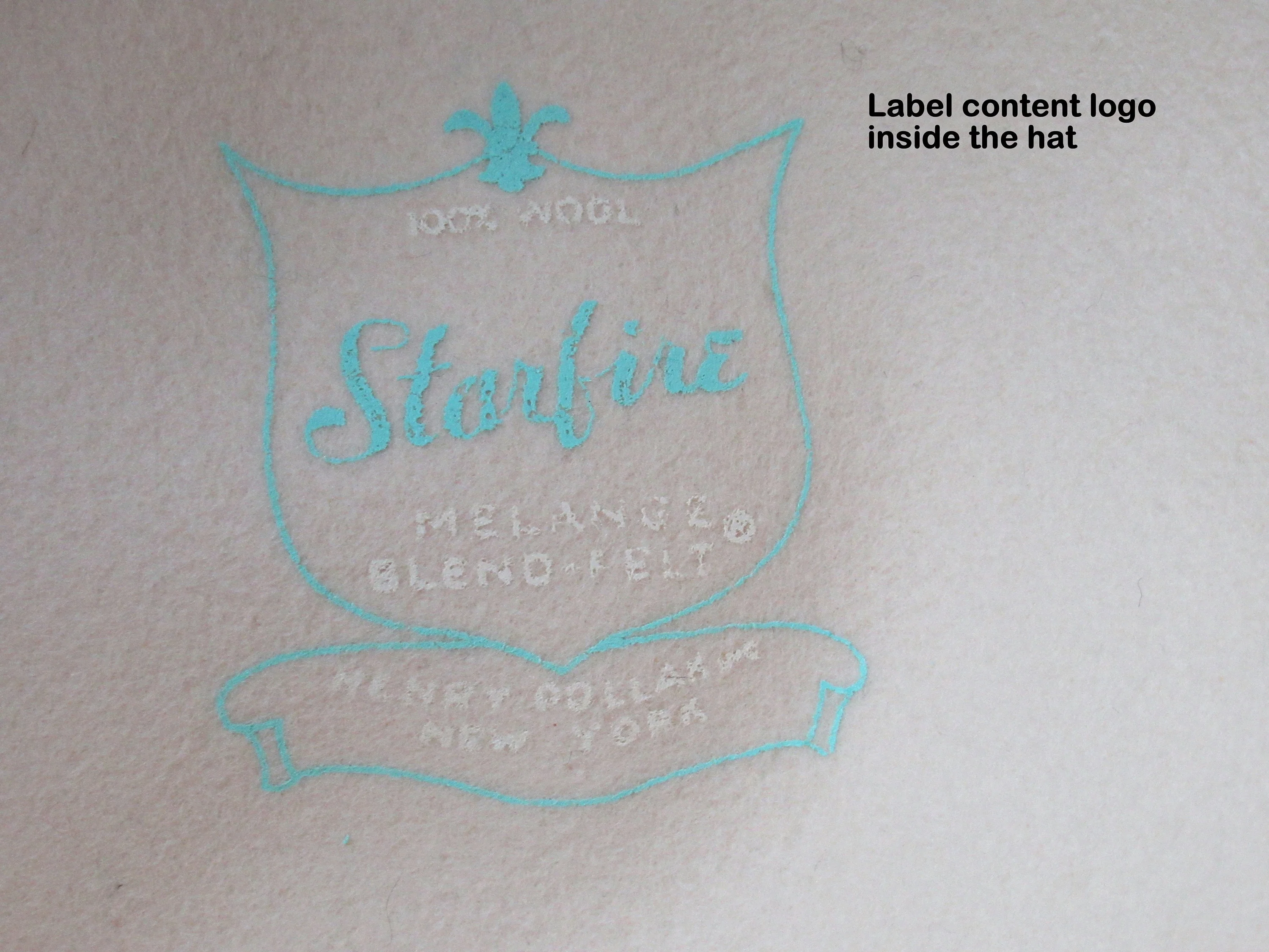 100% Wool Michelle Hat Starfire Melange Blend Felt Creamy White Soft Union Made Label 20 and 12 Round Medium by Michelle - Image 7
