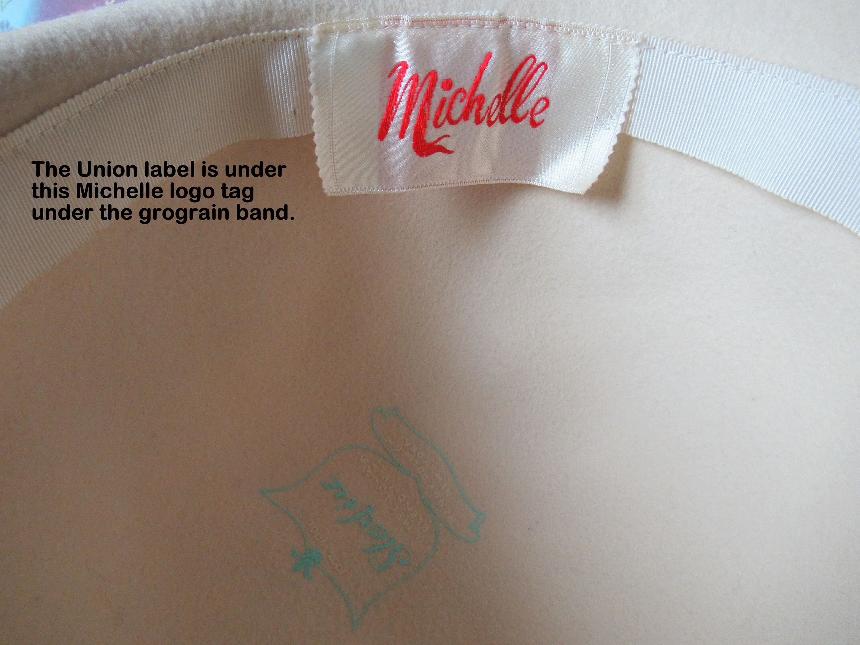 100% Wool Michelle Hat Starfire Melange Blend Felt Creamy White Soft Union Made Label 20 and 12 Round Medium by Michelle - Image 8