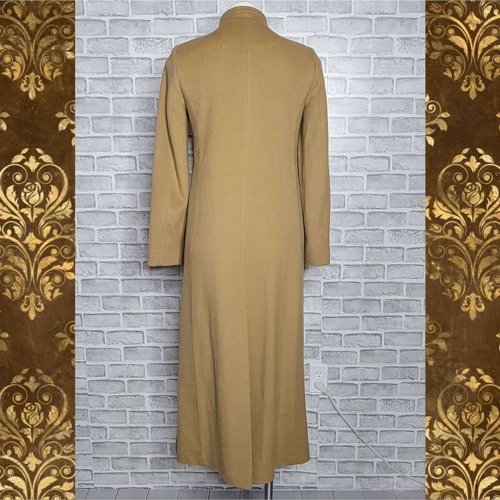 100% Wool with Stand Collar In Camel by Fleurette Studio - Image 2