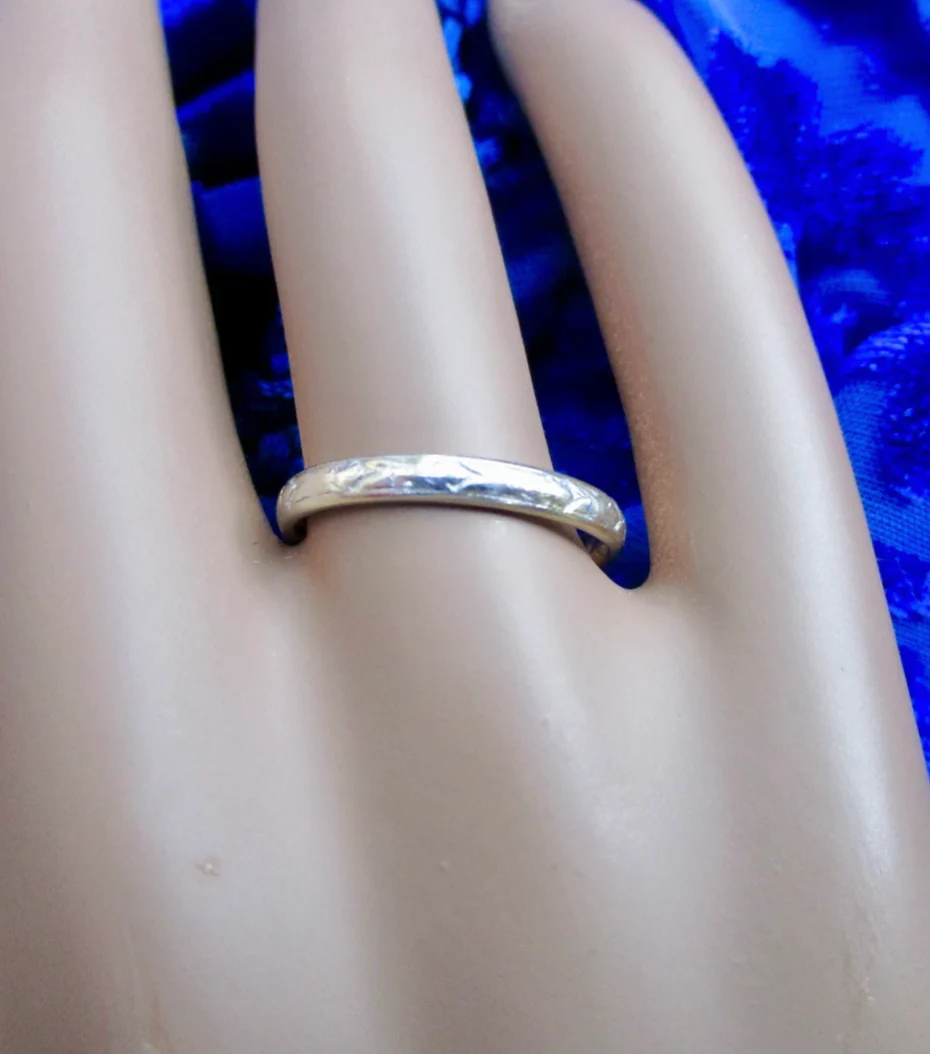 10s/20s 18k White Gold Ring Band Historic Jeweler Art Deco By J R Woods & Sons - Image 6