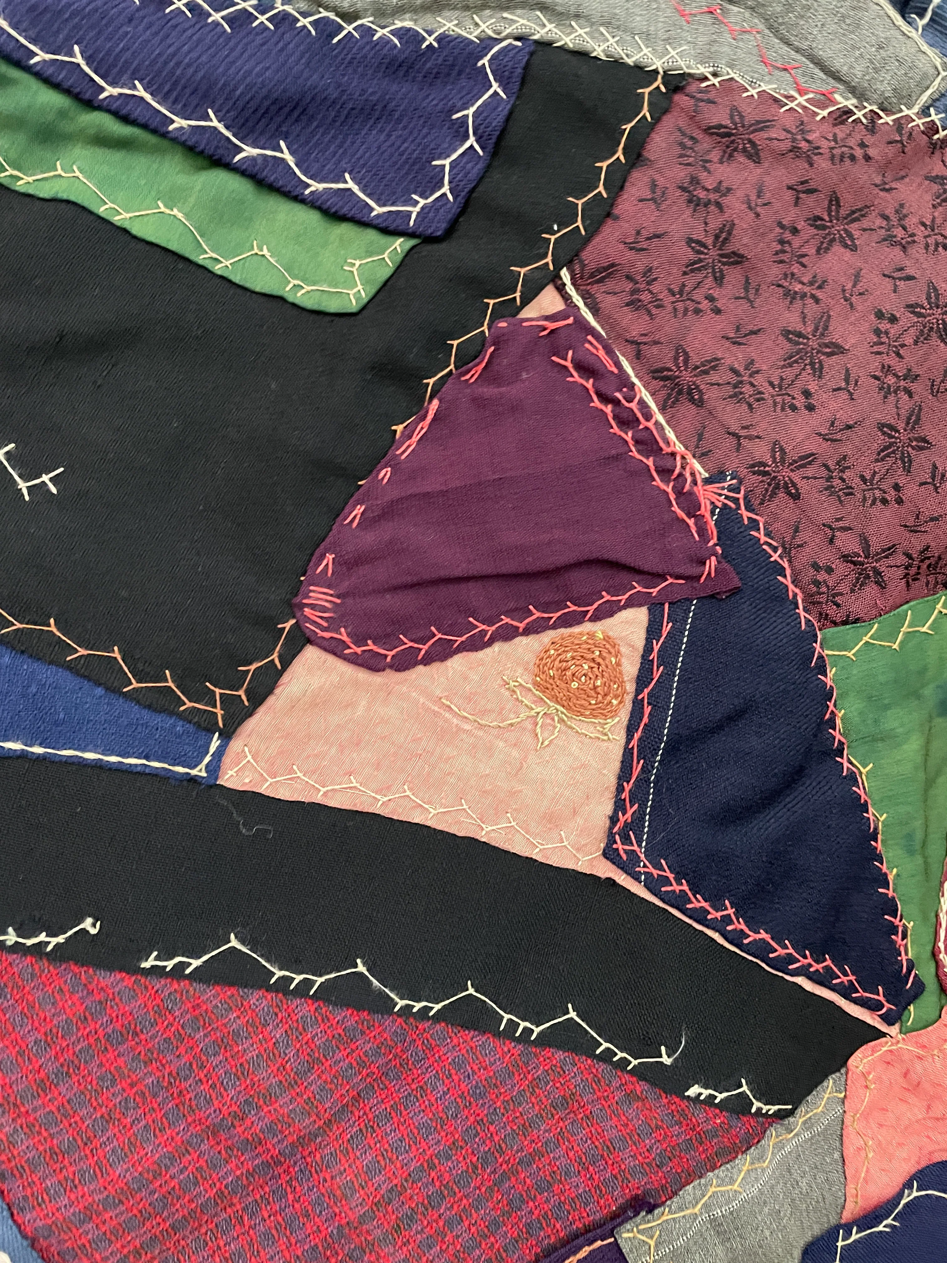 10s Antique Patchwork Crazy Quilt - Image 10
