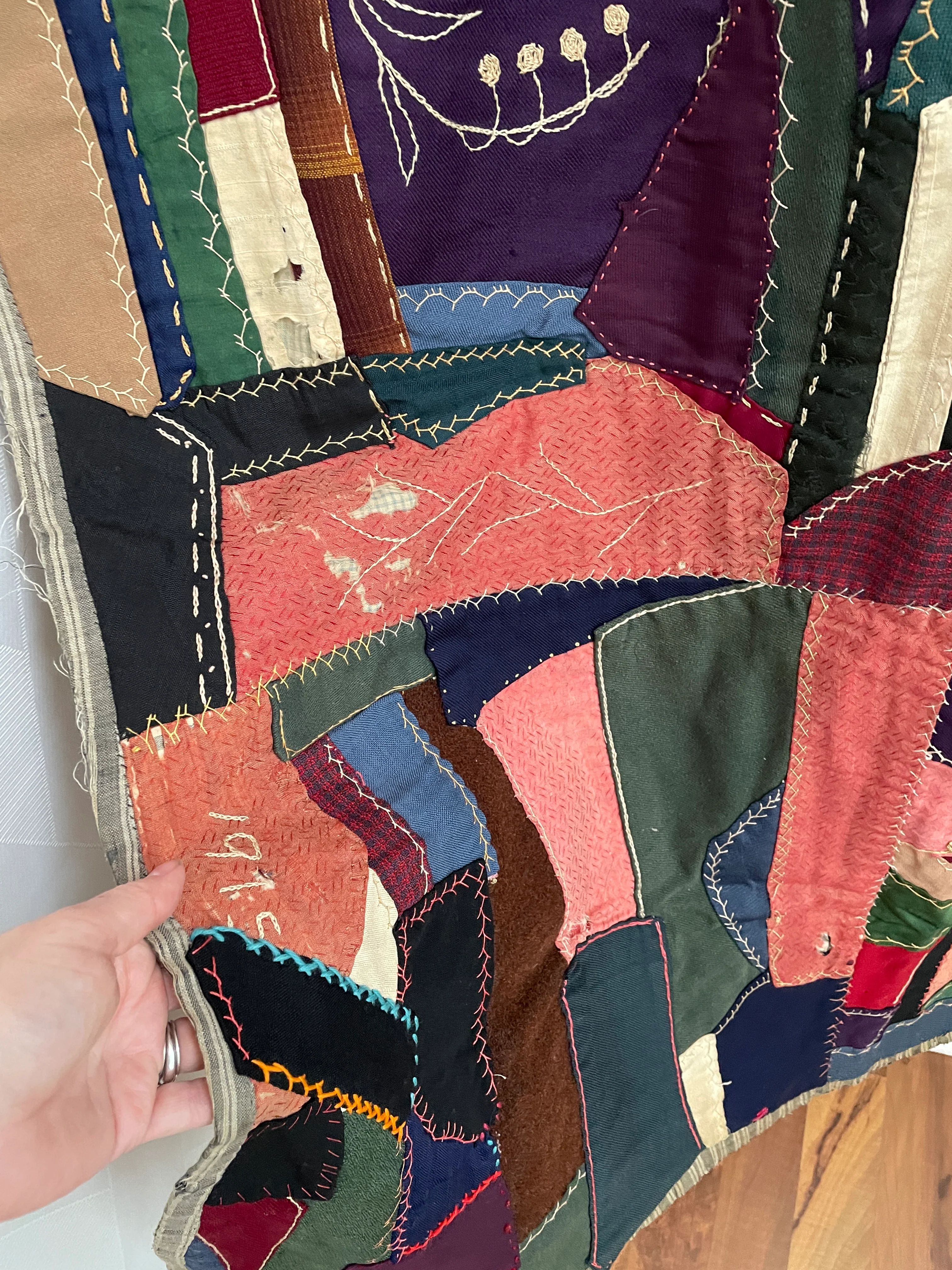 10s Antique Patchwork Crazy Quilt - Image 7