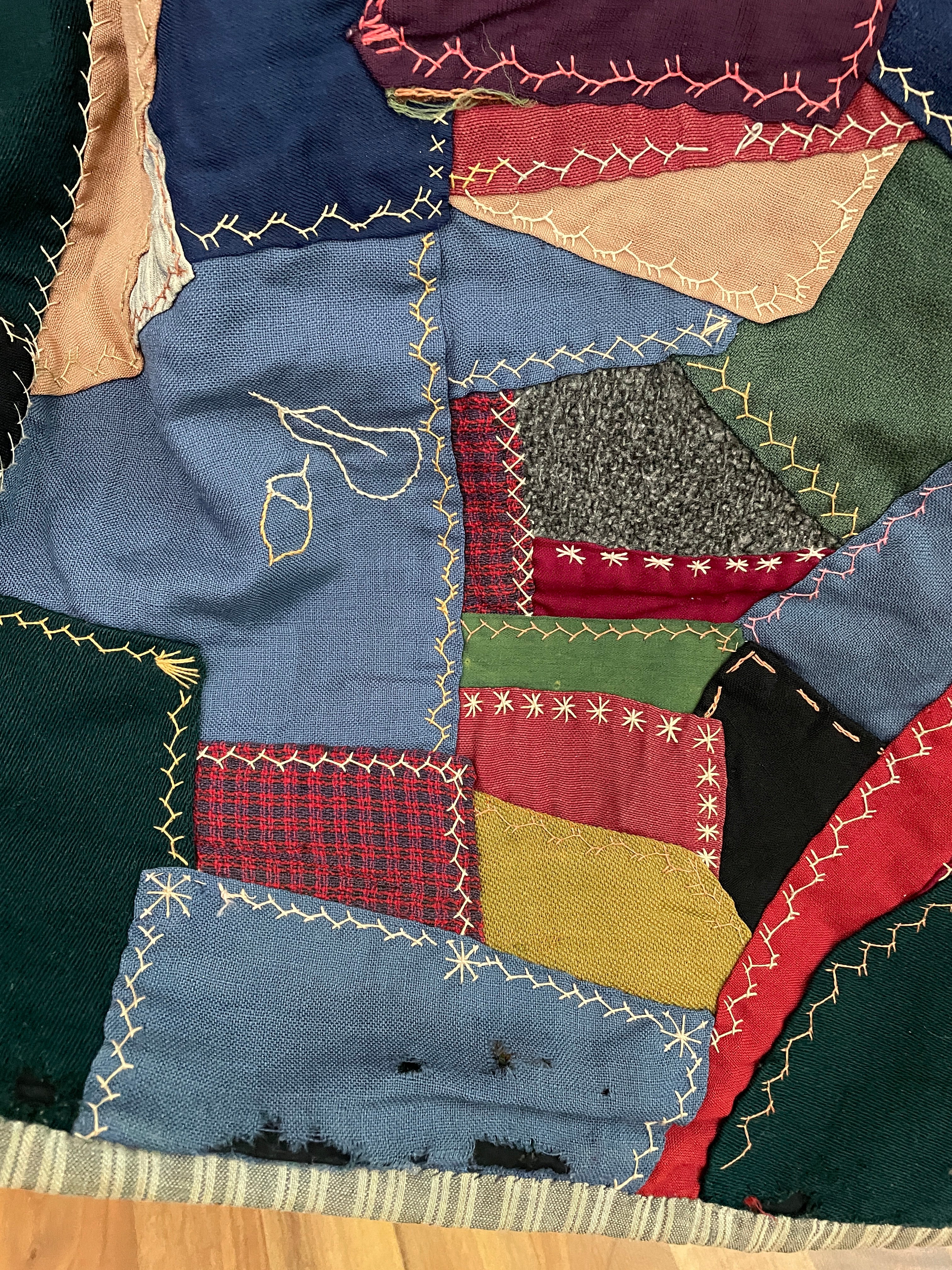 10s Antique Patchwork Crazy Quilt - Image 9