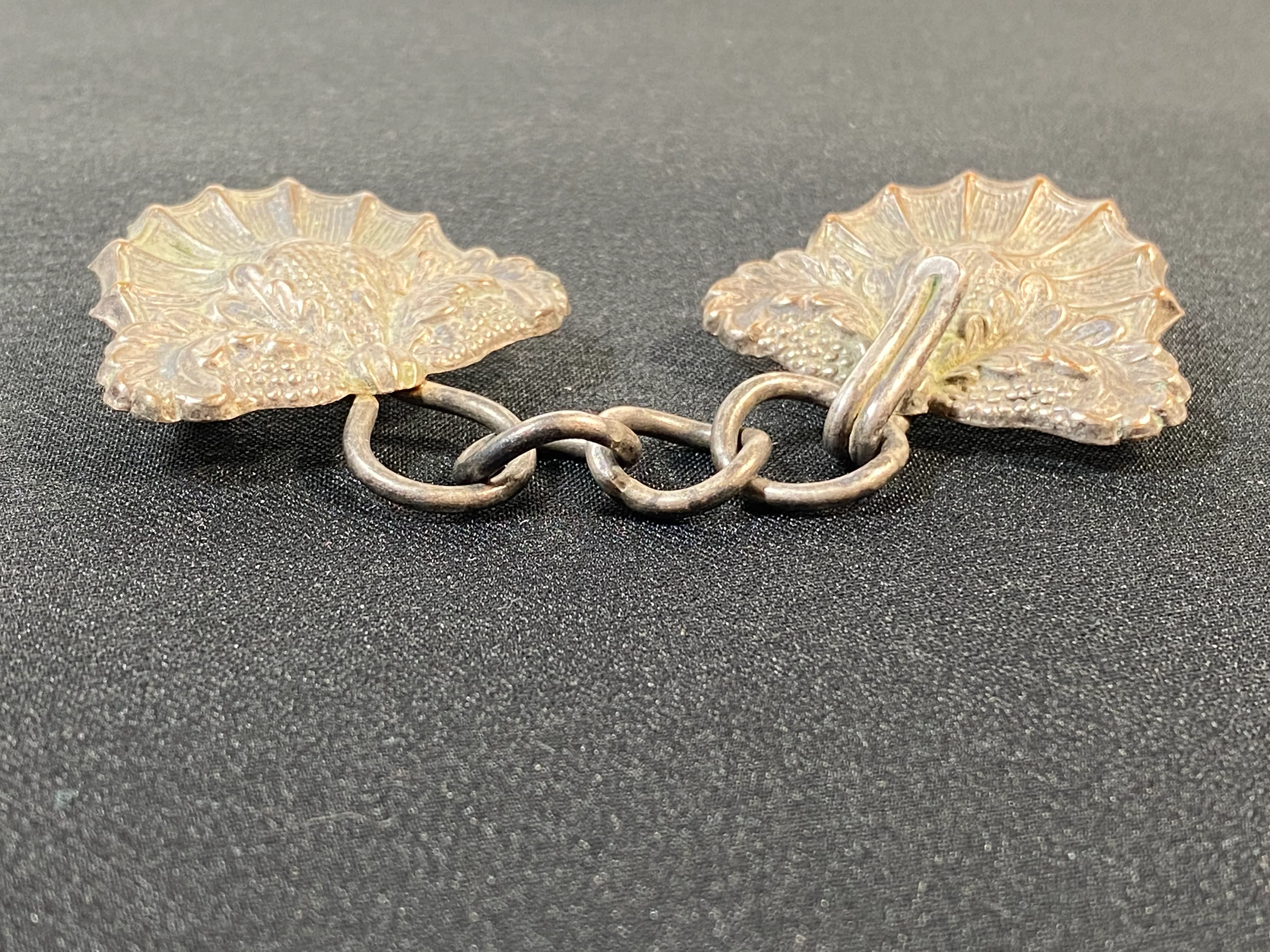 10s/Edwardian Art Nouveau Stylized Hook And Chain Closure Set - Image 7