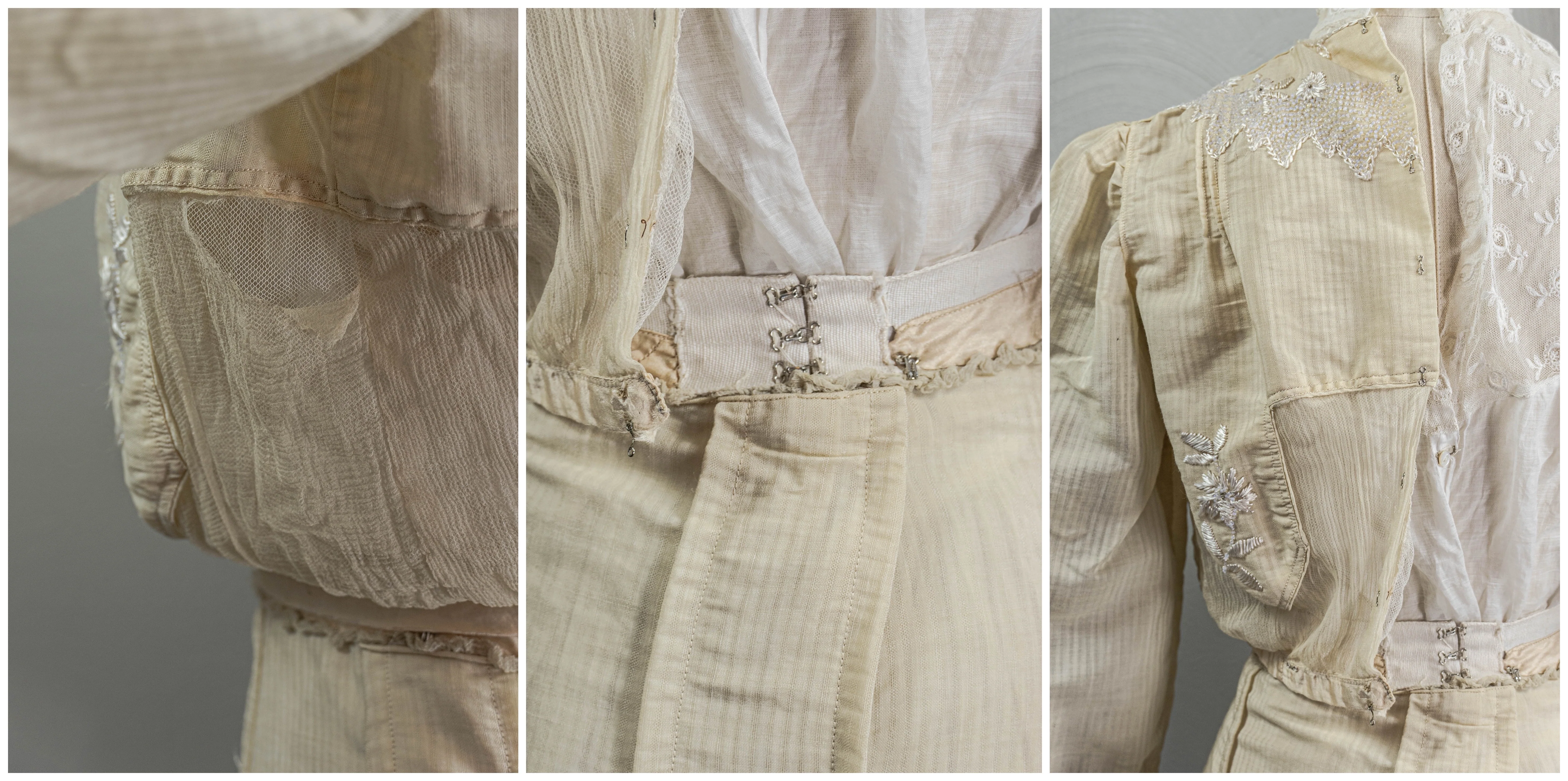 10s/Edwardian Cream Wool Walking Suite Embroidery Beading - Image 10