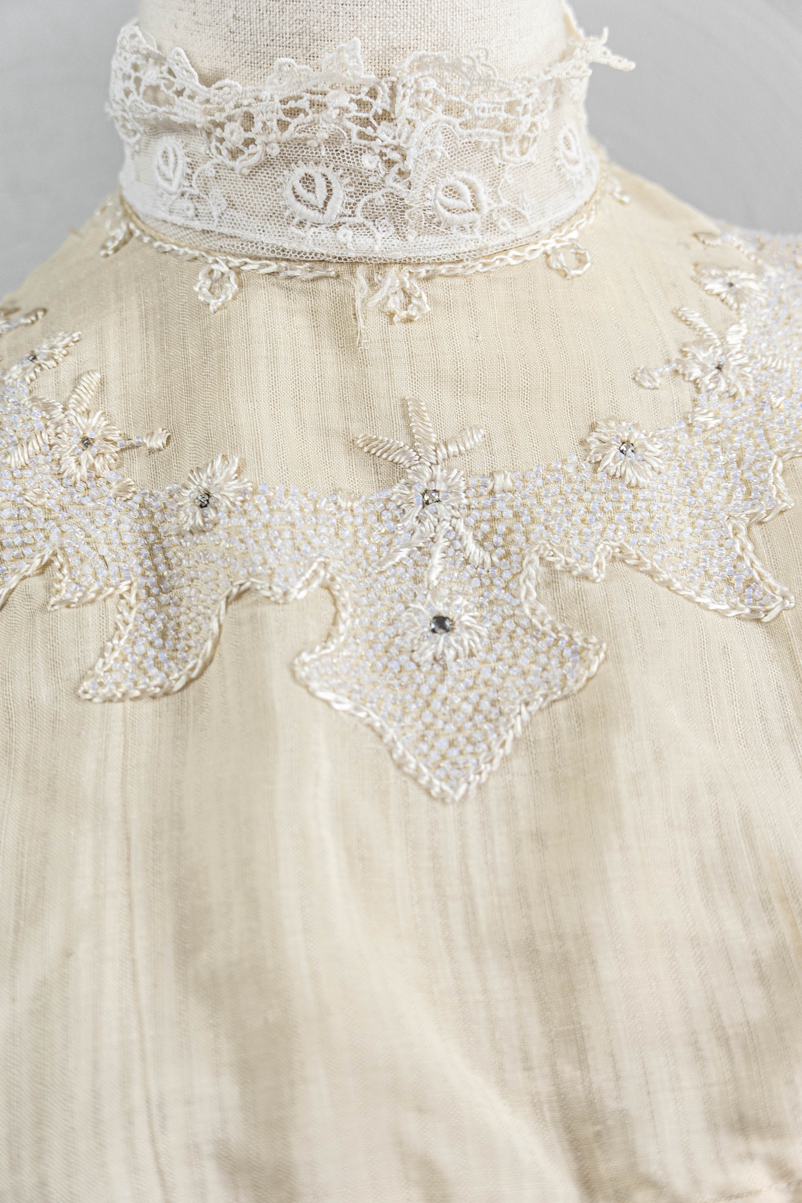 10s/Edwardian Cream Wool Walking Suite Embroidery Beading - Image 4