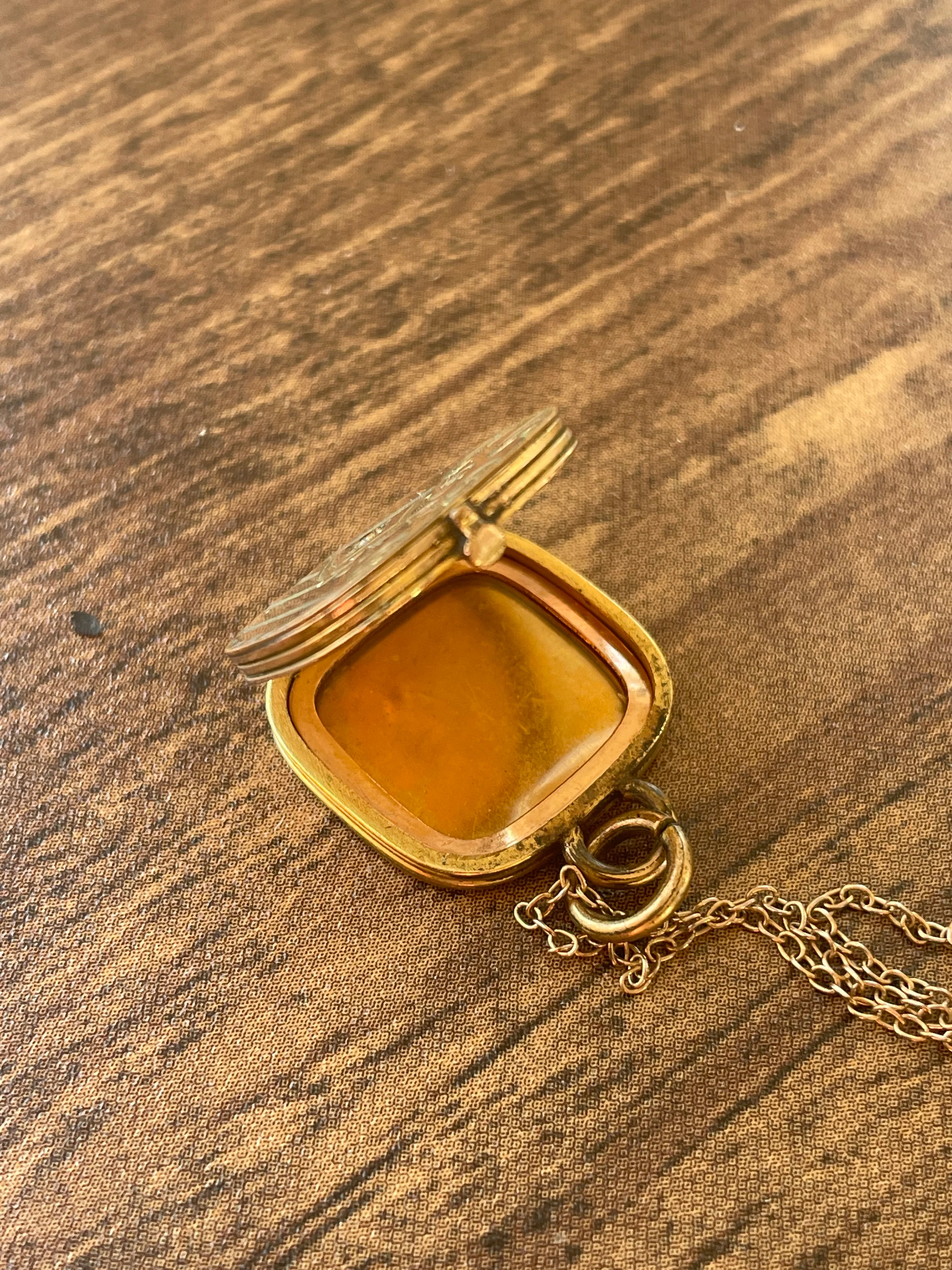 10s/Edwardian Victorian Gold Filled Locket On Gold Vermeil Chain By Bliss Bros. Co. - Image 4