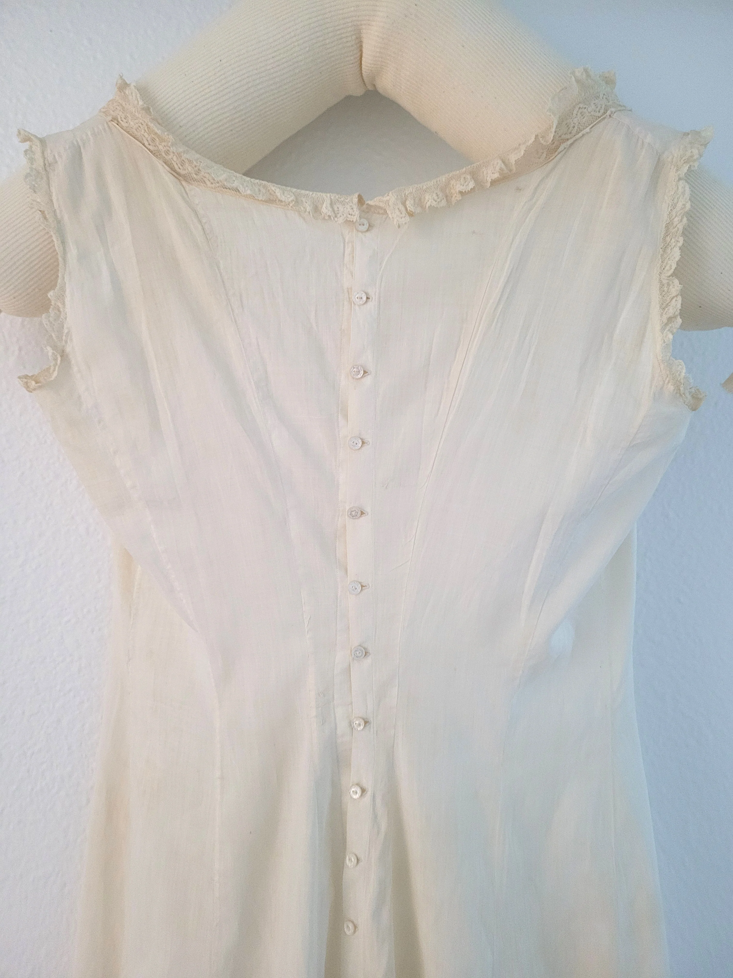10s/Edwardian Vintage Edwardian Cotton Princess Slip Petticoat - Image 5