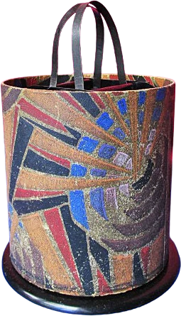 10s "ye Lantern" Sewing "baskette" Caddy with Modernist Metropolis Cover Design