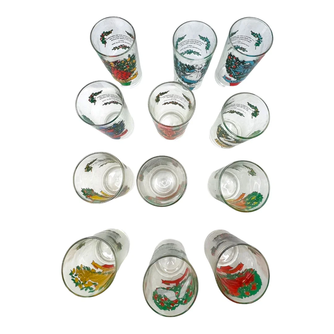 12 Days of Christmas Mcm Complete Glass Set 50s - Image 2