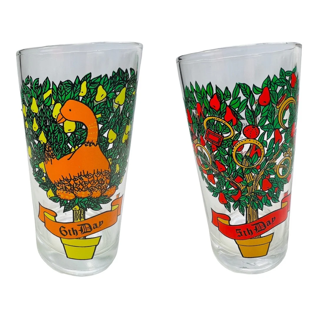 12 Days of Christmas Mcm Complete Glass Set 50s - Image 5