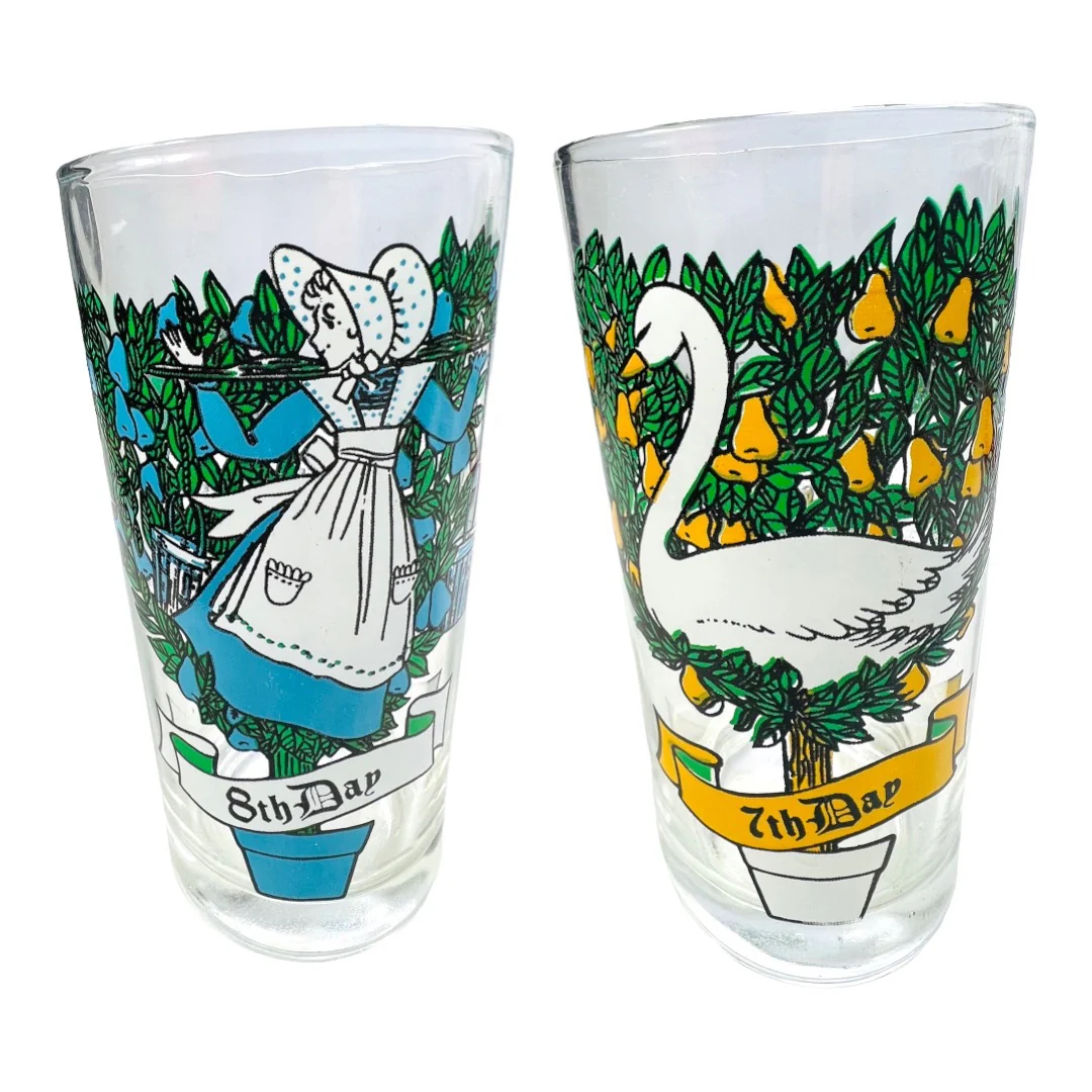 12 Days of Christmas Mcm Complete Glass Set 50s - Image 6