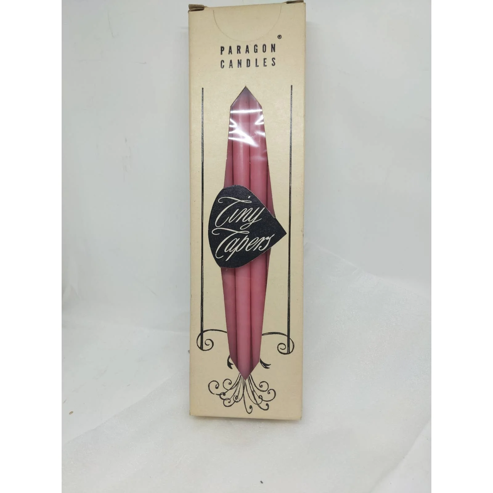 12 Wild Rose Pink Taper Dinner Candles 10-Inch Tall Vintage by Paragon - Image 3