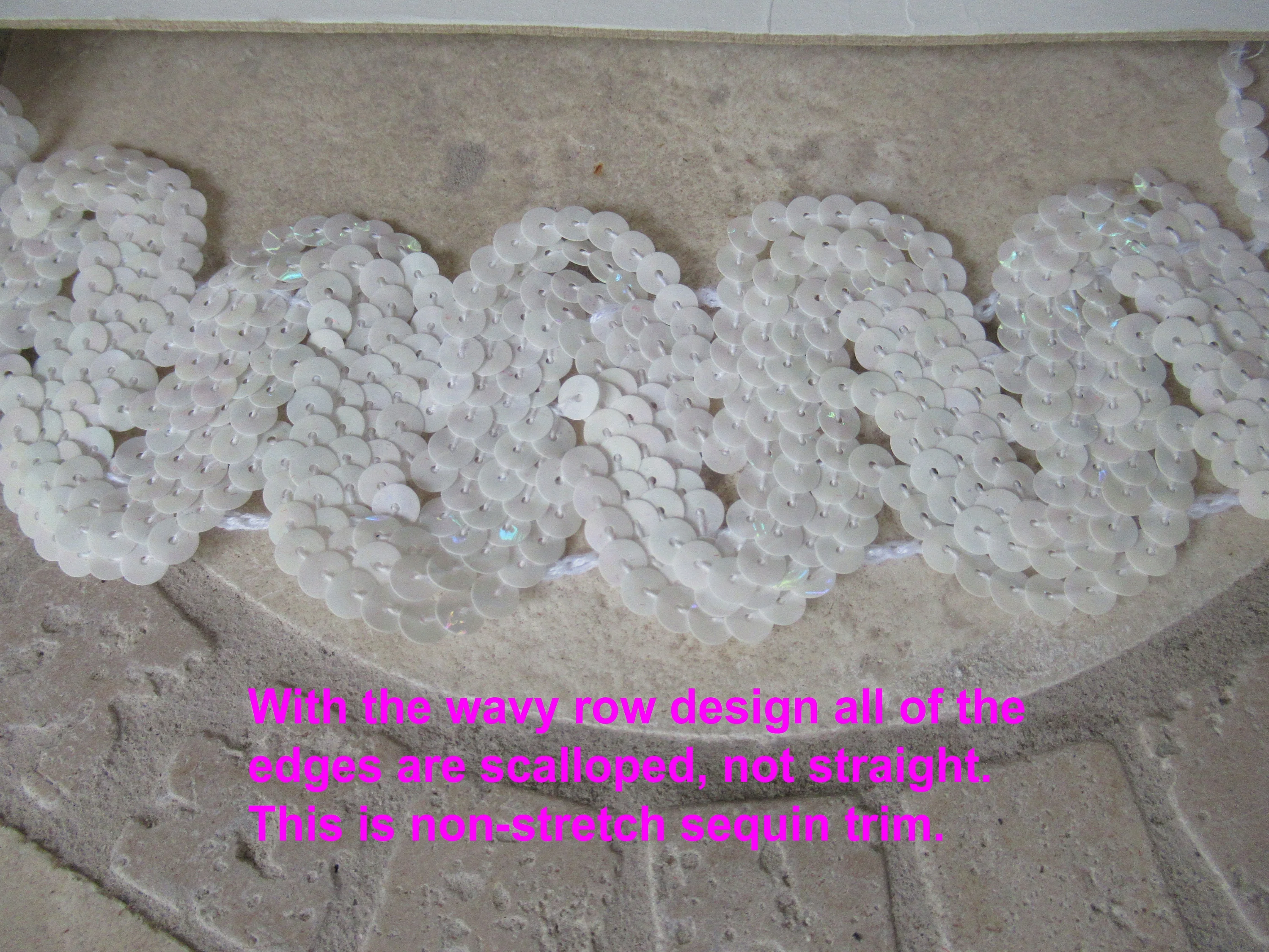 12 Yards Sequin Trim 2 Inch Wide, Wavy Multi-Row Design Trim, Non-Stretch, Uncut On Store Roll, Scalloped Edge, Use for Trim, Dress, Crafts - Image 9
