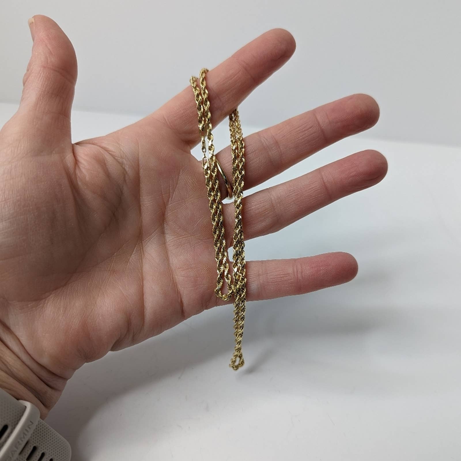 14k Solid Gold 2mm Thick Twisted Rope 20 Chain Necklace - Image 6